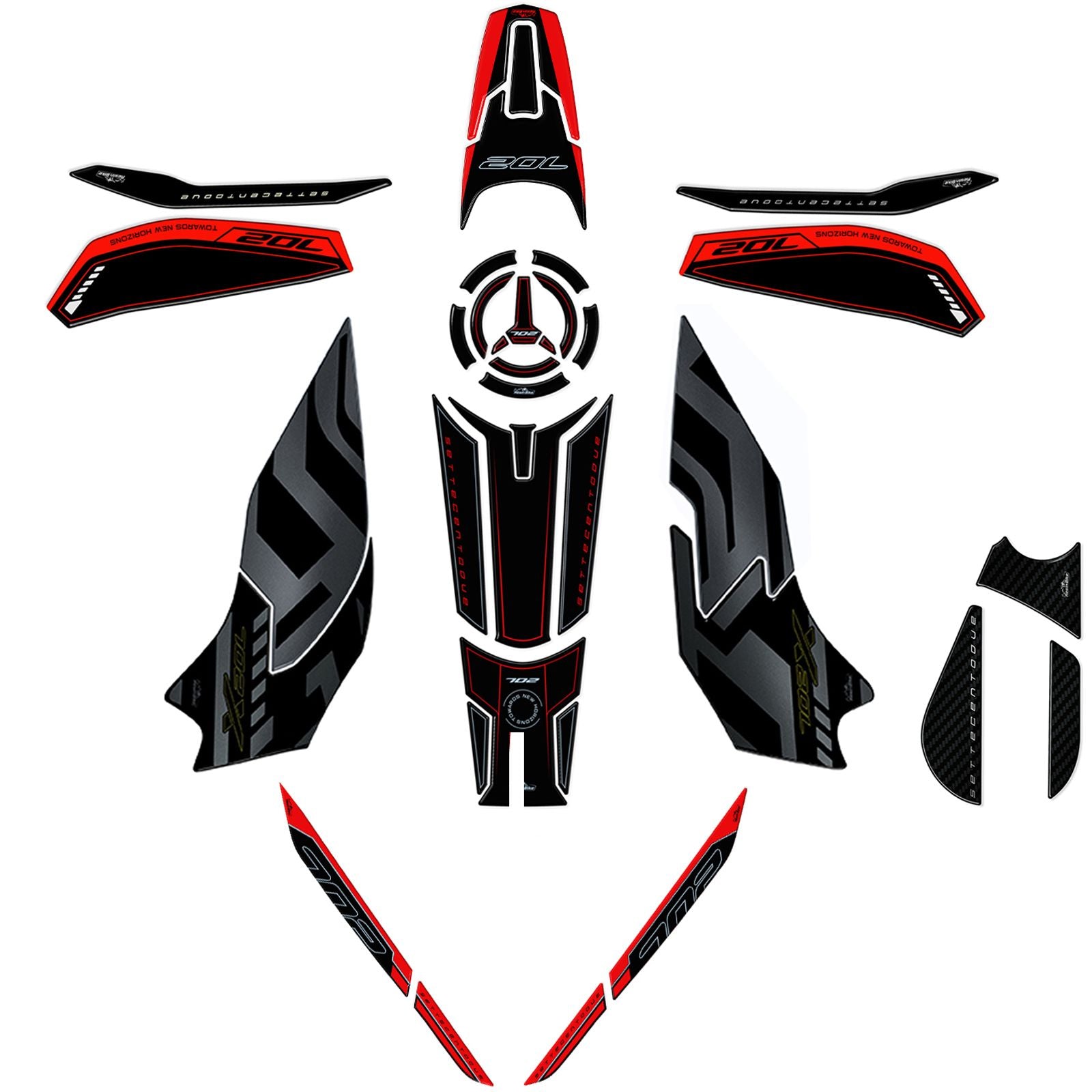Resin Bike 3D Motorcycle Stickers - Tank Kit | Benelli TRK 702 X 2023>2026 RB-1000683200000 -   Pyramid Motorcycle Accessories