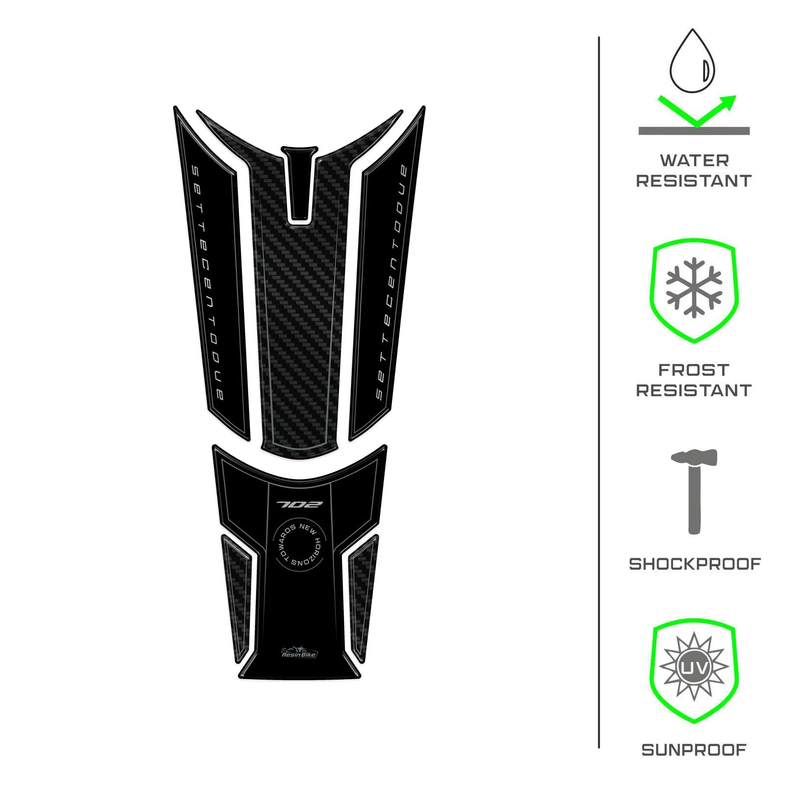 Resin Bike 3D Motorcycle Stickers - Tank Pad | Benelli TRK 702 / 702 X 2023>2026 RB-1000683500001 -   Pyramid Motorcycle Accessories