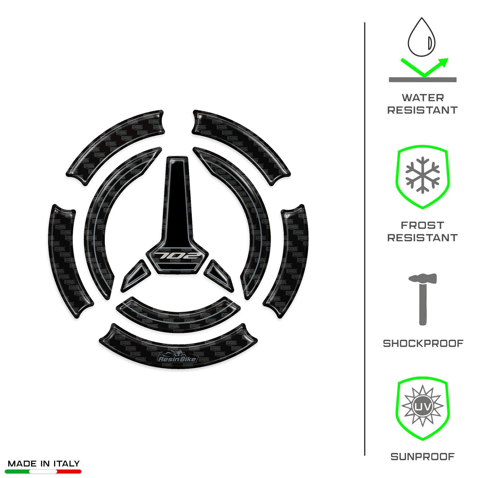 Resin Bike 3D Motorcycle Stickers - Frontal Area | Benelli TRK 702 / 702 X 2023>2026 RB-1000683700005 -   Pyramid Motorcycle Accessories
