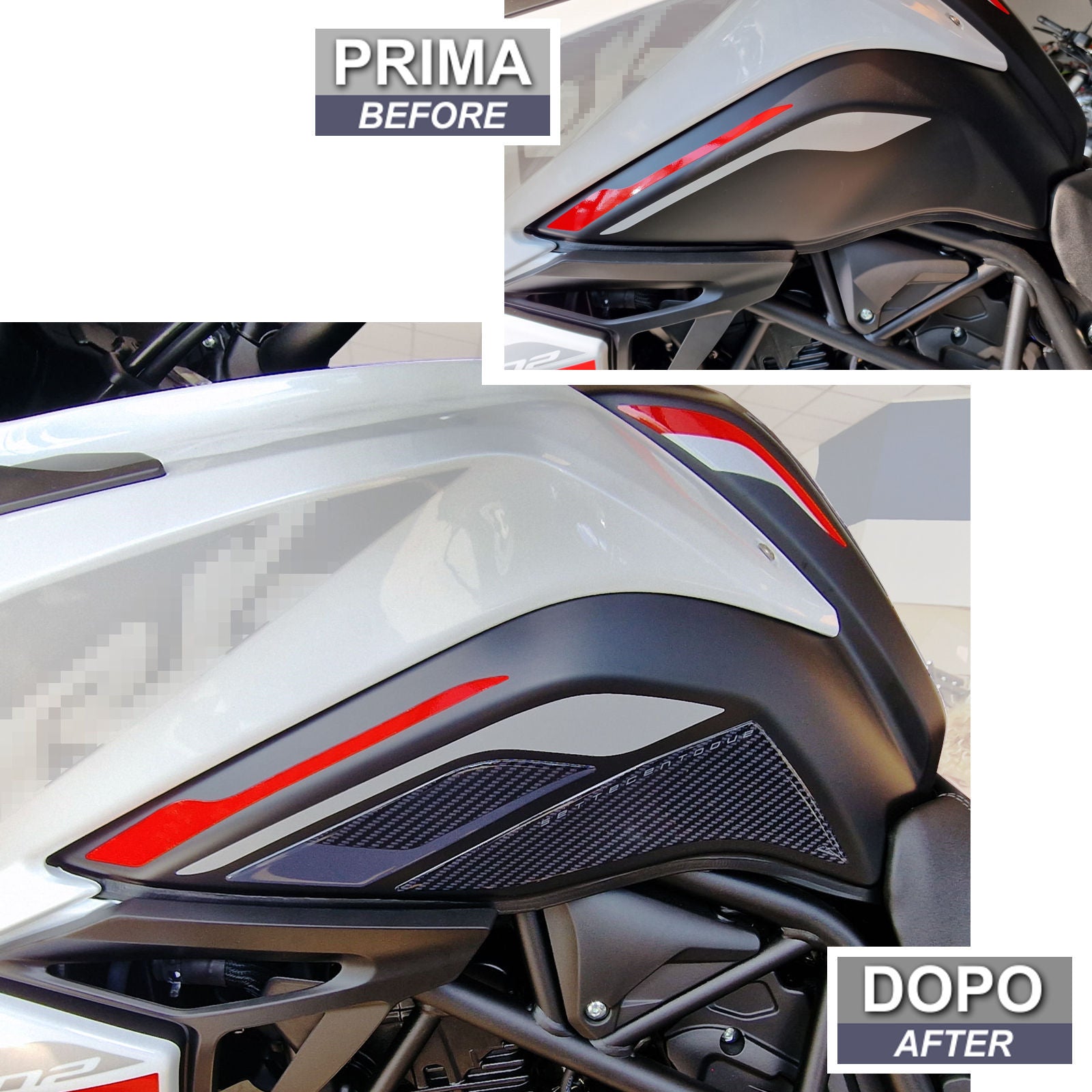Resin Bike 3D Motorcycle Stickers - Tank Sides | Benelli TRK 702 2023>2026 -   Pyramid Motorcycle Accessories