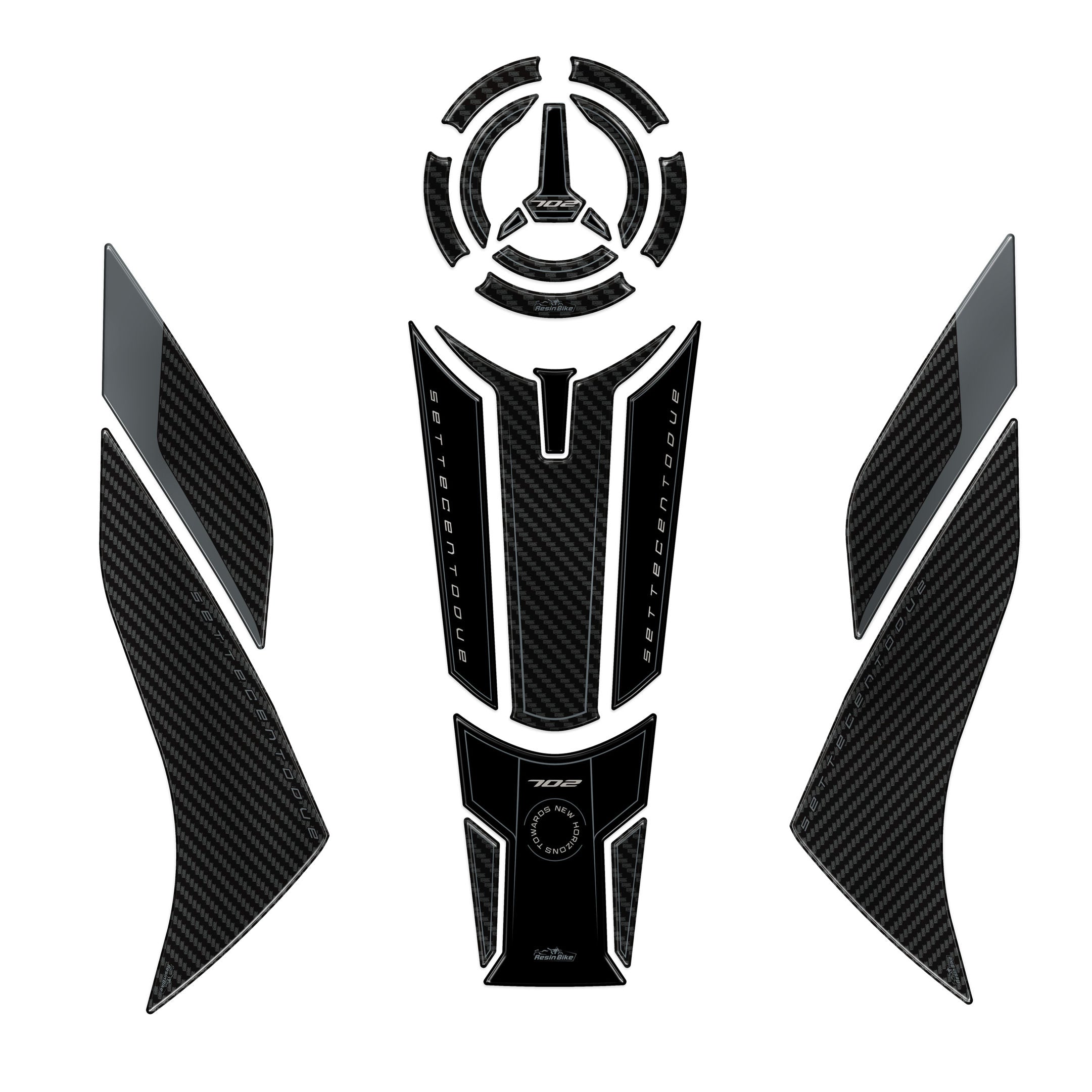 Resin Bike 3D Motorcycle Stickers - Tank Kit | Benelli TRK 702 2023>2026 RB-1000684000005 -   Pyramid Motorcycle Accessories