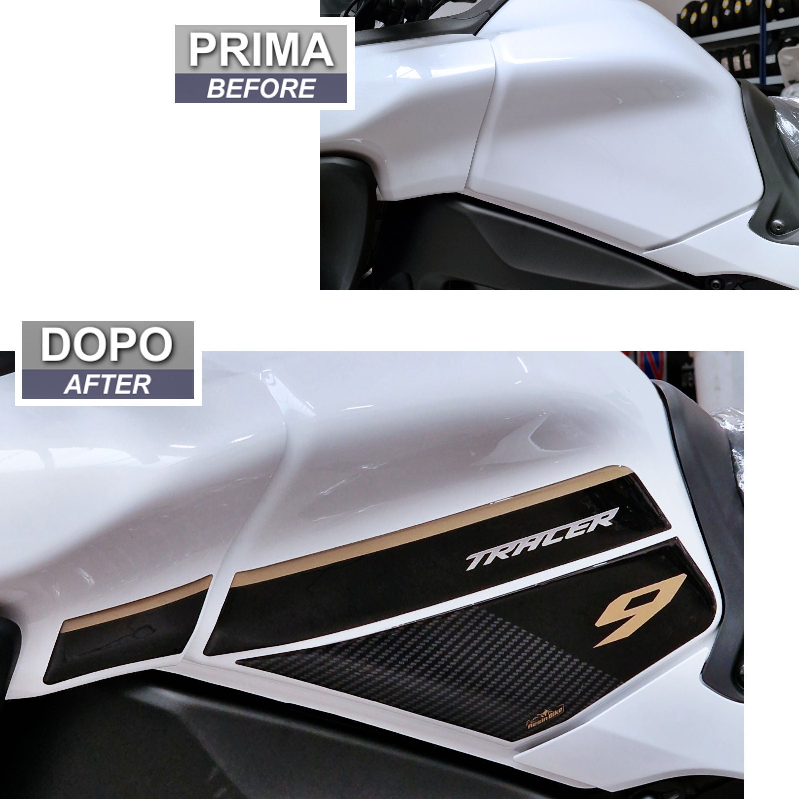 Resin Bike 3D Motorcycle Stickers - Tank Sides | Yamaha Tracer 9/9GT/9GT+ 2021>2024 -   Pyramid Motorcycle Accessories