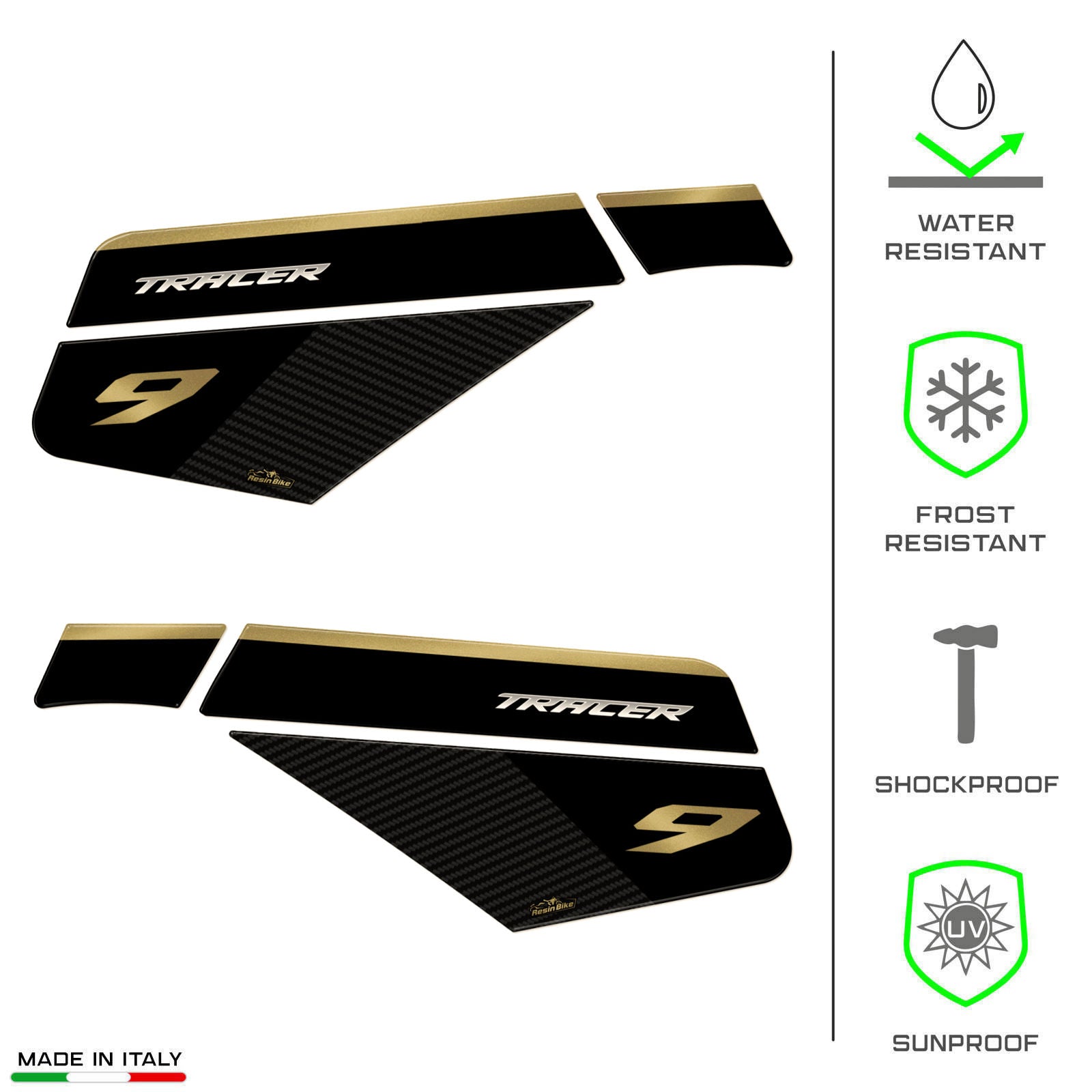 Resin Bike 3D Motorcycle Stickers - Tank Sides | Yamaha Tracer 9/9GT/9GT+ 2021>2024 -   Pyramid Motorcycle Accessories