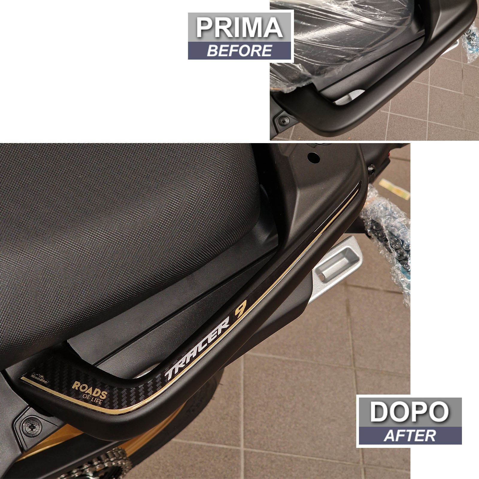 Resin Bike 3D Motorcycle Stickers - Passenger Handles | Yamaha Tracer 9 / 9 GT / 9 GT+ 2021>2024 RB-1000684400003 -   Pyramid Motorcycle Accessories