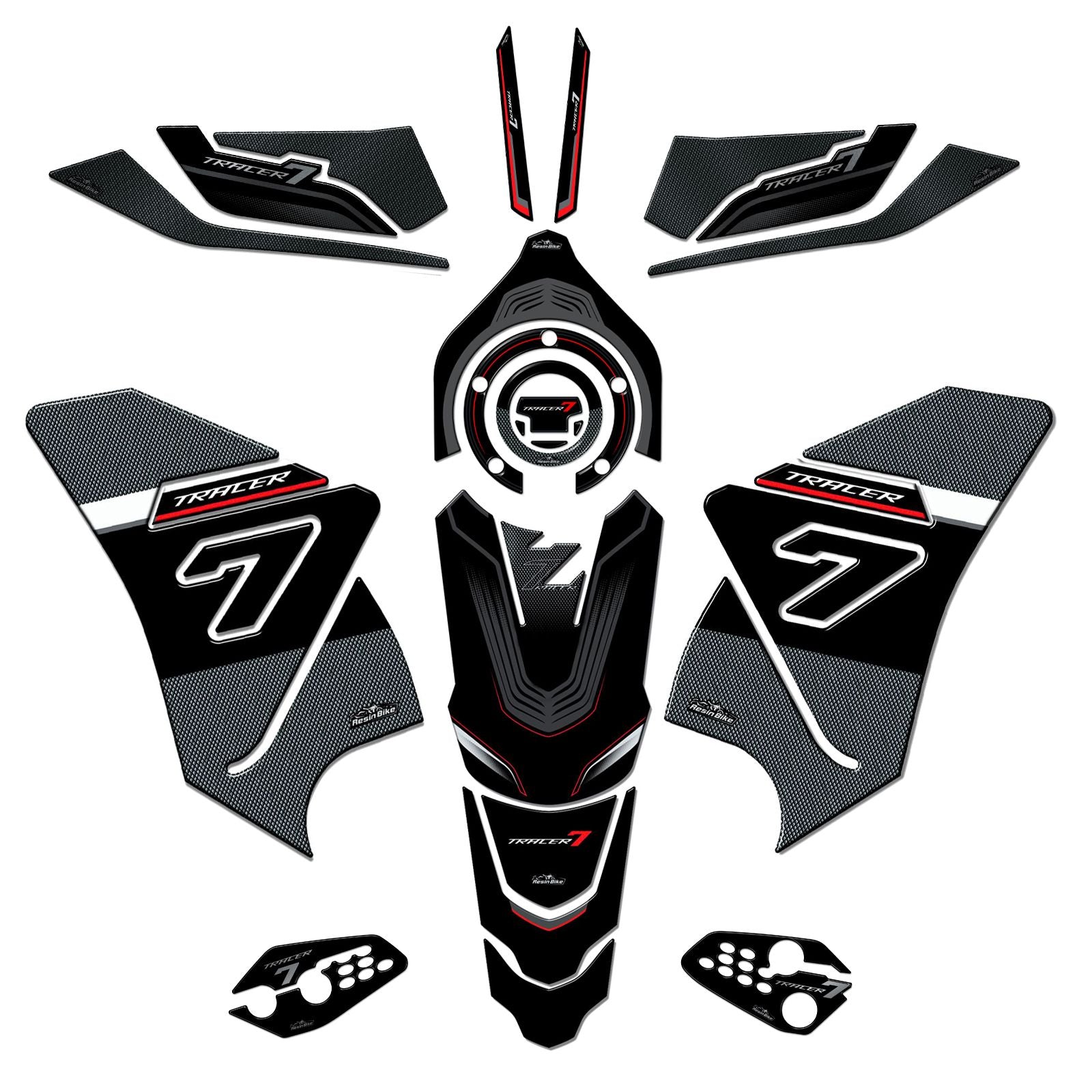 Resin Bike 3D Motorcycle Stickers - Tank Kit | Yamaha Tracer 7 2021>2024 -   Pyramid Motorcycle Accessories