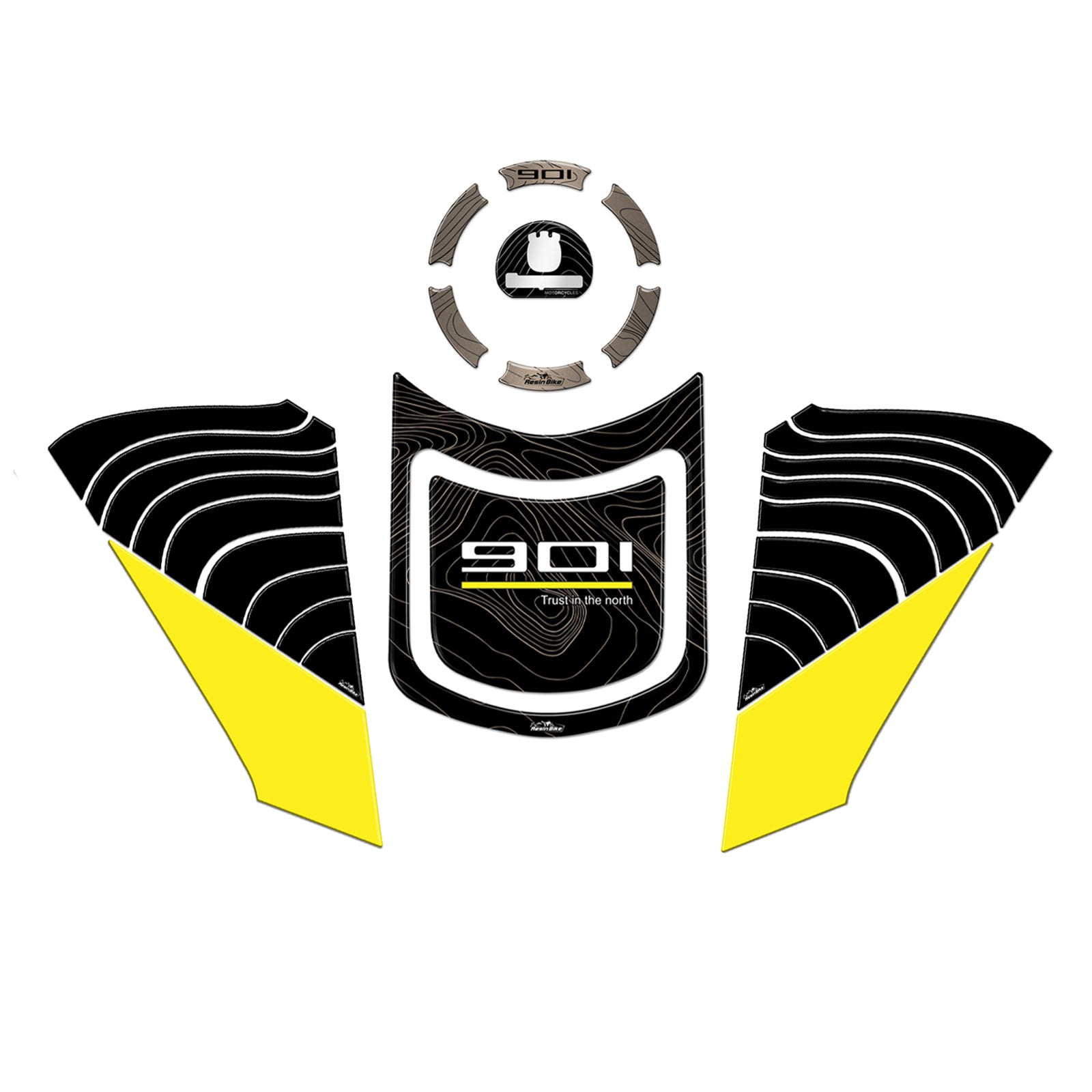 Resin Bike 3D Motorcycle Stickers - Tank Kit | Husqvarna Norden 901 2022>2024 RB-1000686500008 -   Pyramid Motorcycle Accessories