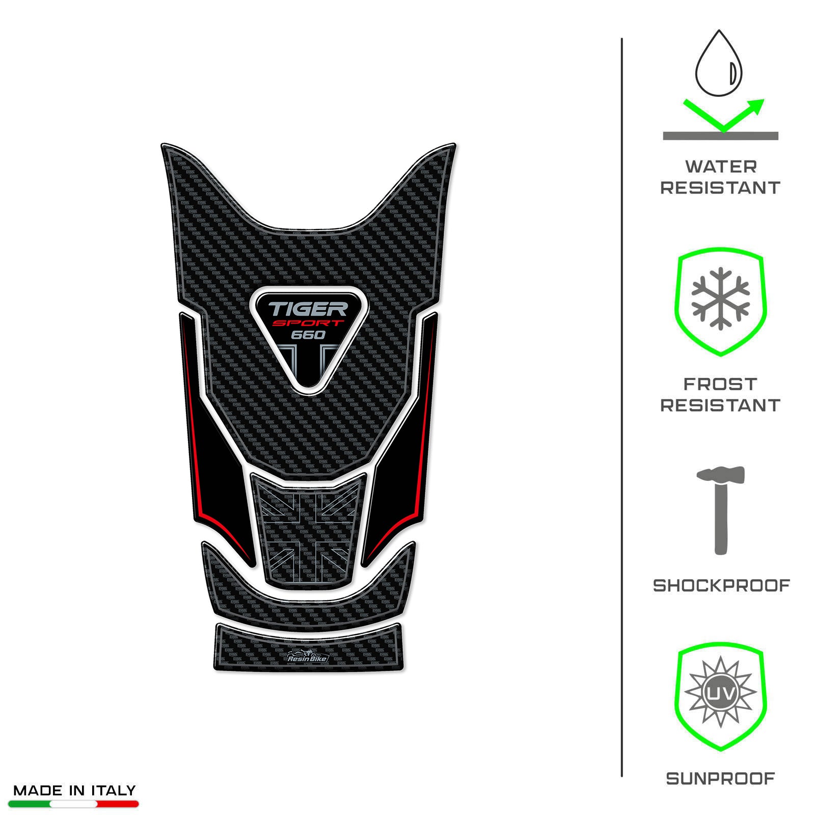 Resin Bike 3D Motorcycle Stickers - Tank Pad | Triumph Tiger Sport 660/800 2022>2025 -   Pyramid Motorcycle Accessories