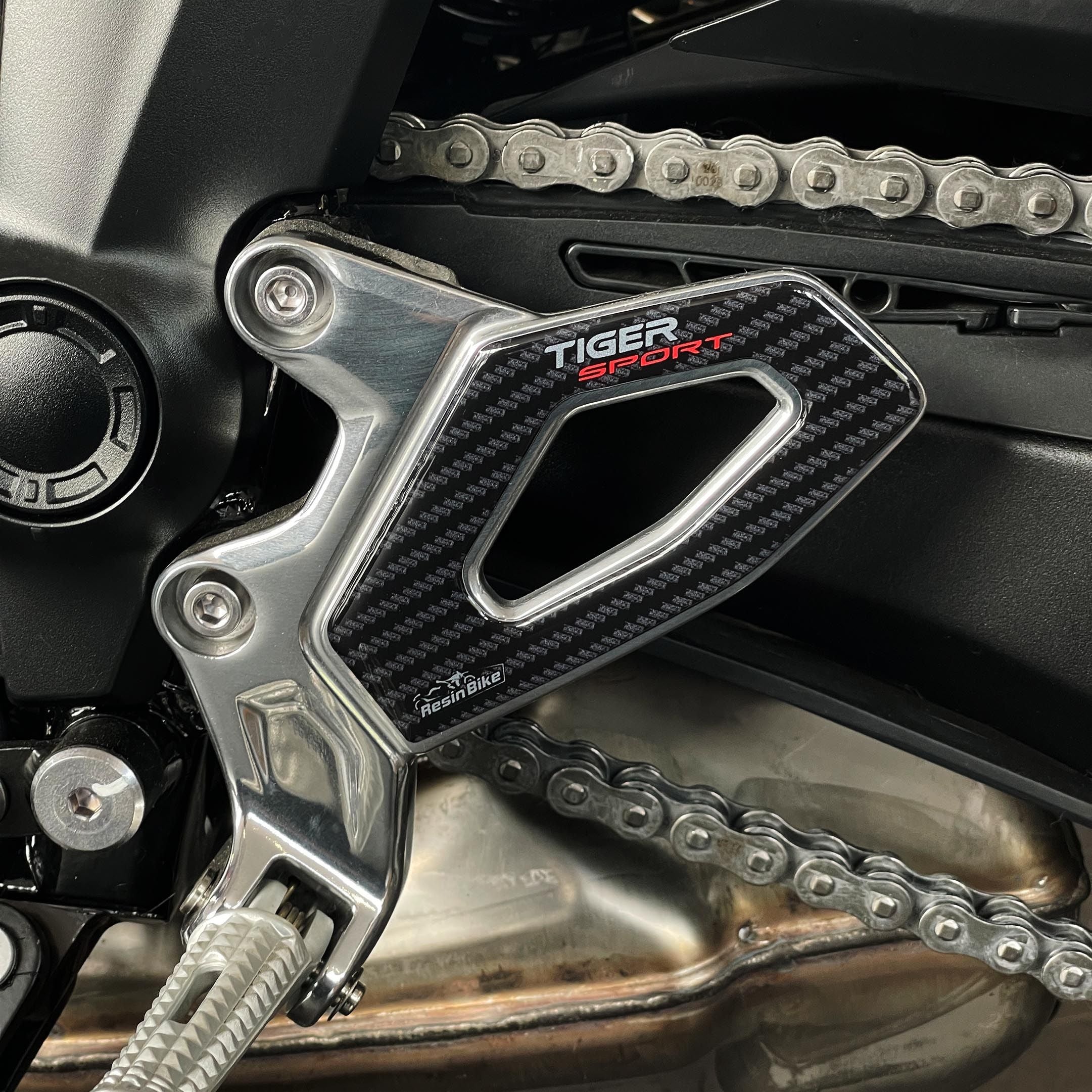 Resin Bike 3D Motorcycle Stickers - Heel Pads | Triumph Tiger Sport 660/800 2022>2025 -   Pyramid Motorcycle Accessories