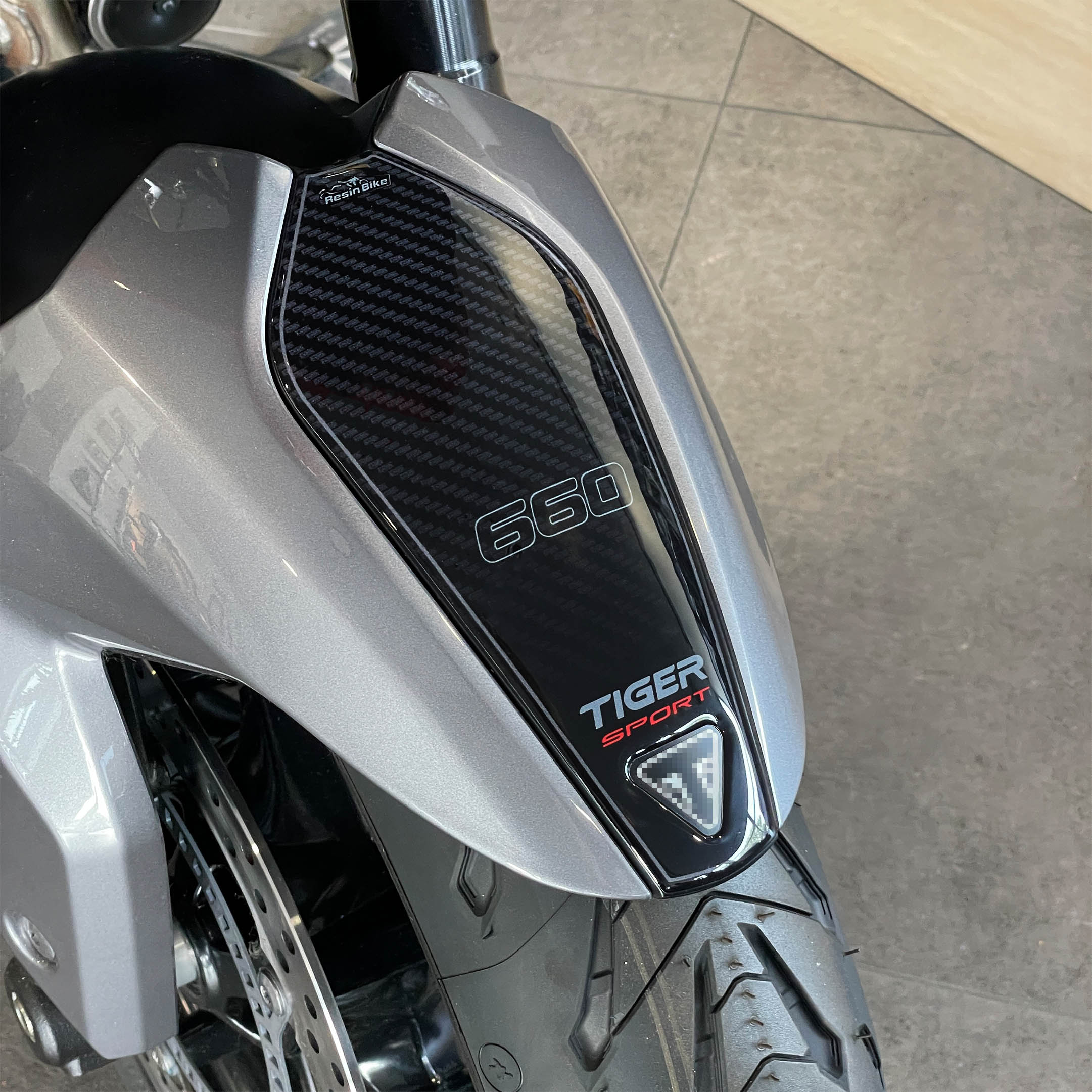Resin Bike 3D Motorcycle Stickers - Front Fender | Triumph Tiger Sport 660/800 2022>2025 -   Pyramid Motorcycle Accessories