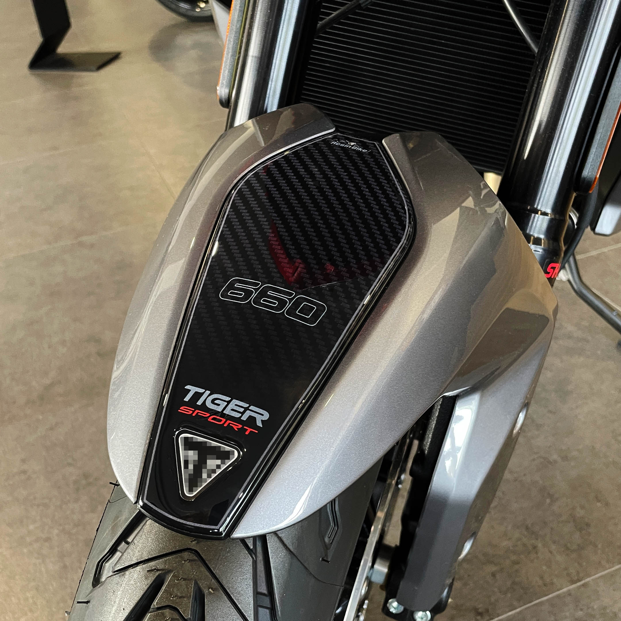 Resin Bike 3D Motorcycle Stickers - Front Fender | Triumph Tiger Sport 660/800 2022>2025 -   Pyramid Motorcycle Accessories