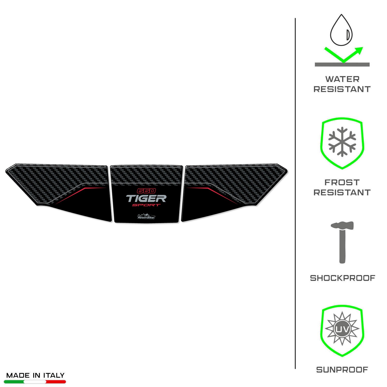 Resin Bike 3D Motorcycle Stickers - Tank Pad | Triumph Tiger Sport 660 / 800 2022>2026 -   Pyramid Motorcycle Accessories