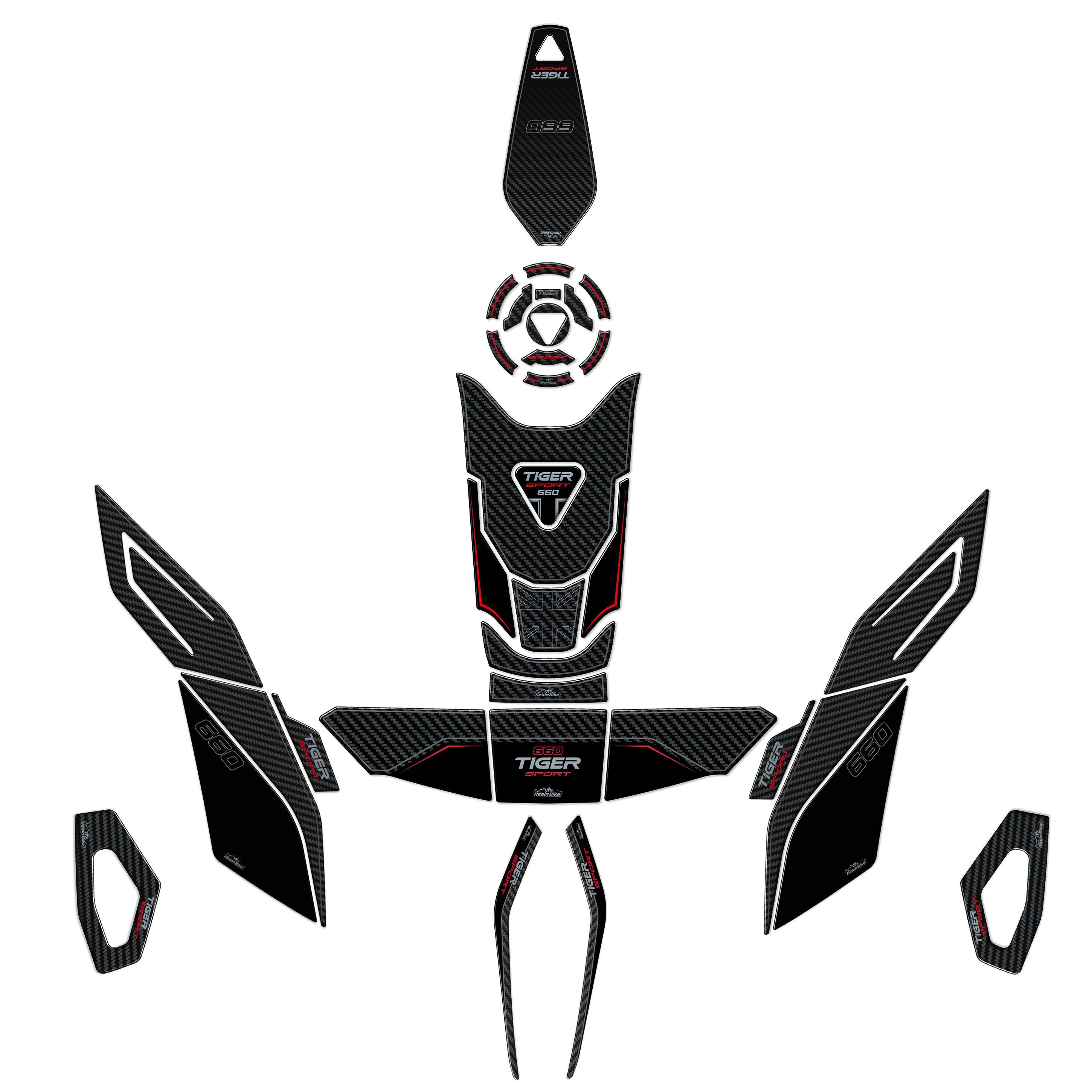 Resin Bike 3D Motorcycle Stickers - Full Kit | Triumph Tiger Sport 660 / 800 2022>2026 -   Pyramid Motorcycle Accessories