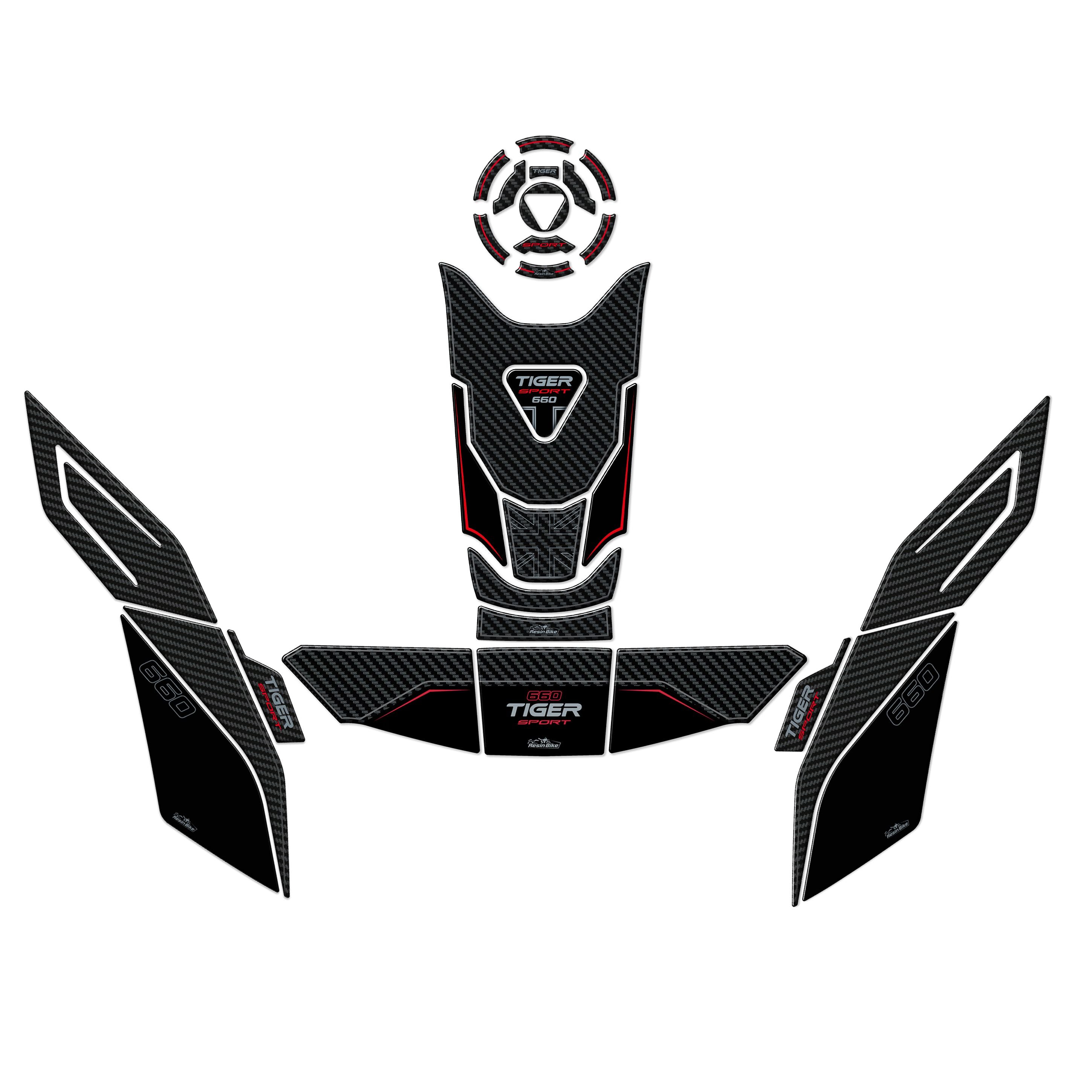 Resin Bike 3D Motorcycle Stickers - Basic Kit | Triumph Tiger Sport 660 / 800 2022>2026 -   Pyramid Motorcycle Accessories