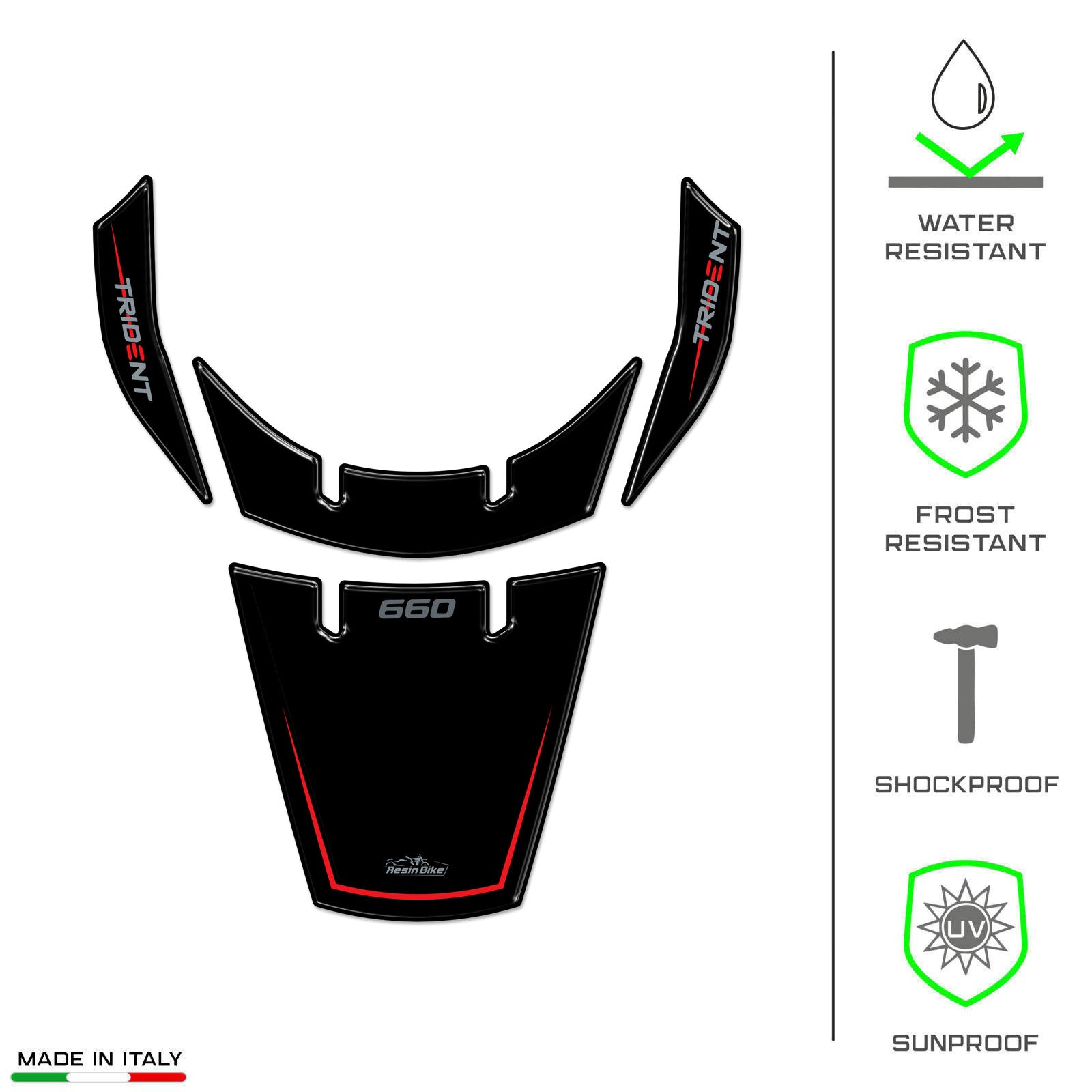 Resin Bike 3D Motorcycle Stickers - Front Fender | Triumph Trident 660 2021>2025 -   Pyramid Motorcycle Accessories