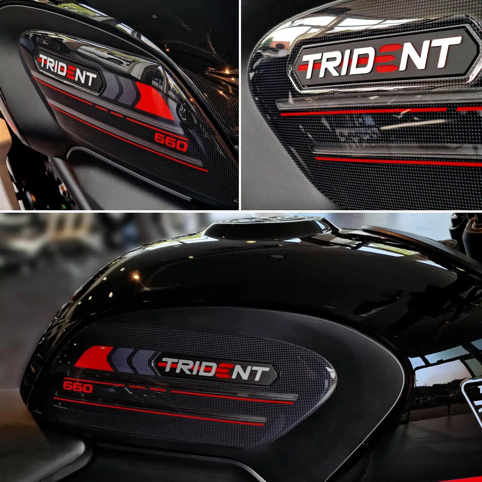 Resin Bike 3D Motorcycle Stickers - Tank Sides | Triumph Trident 660 2021>2023 -   Pyramid Motorcycle Accessories