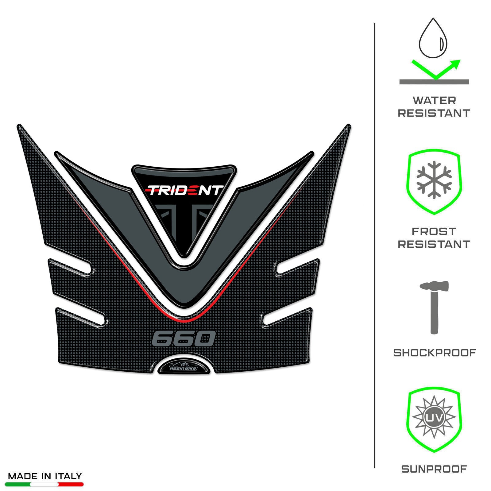 Resin Bike 3D Motorcycle Stickers - Tank Pad | Triumph Trident 660 2021>2025 -   Pyramid Motorcycle Accessories