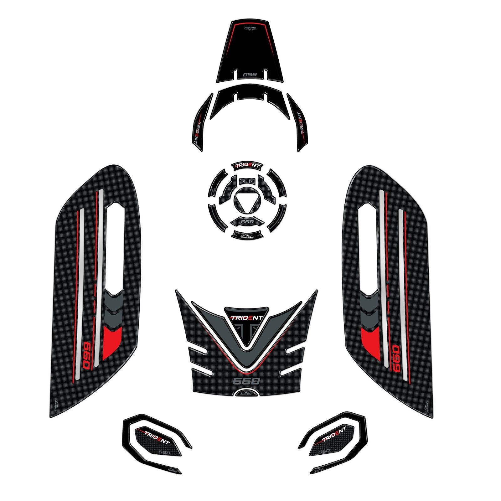 Resin Bike 3D Motorcycle Stickers - Full Kit | Triumph Trident 660 2021>2025 -   Pyramid Motorcycle Accessories