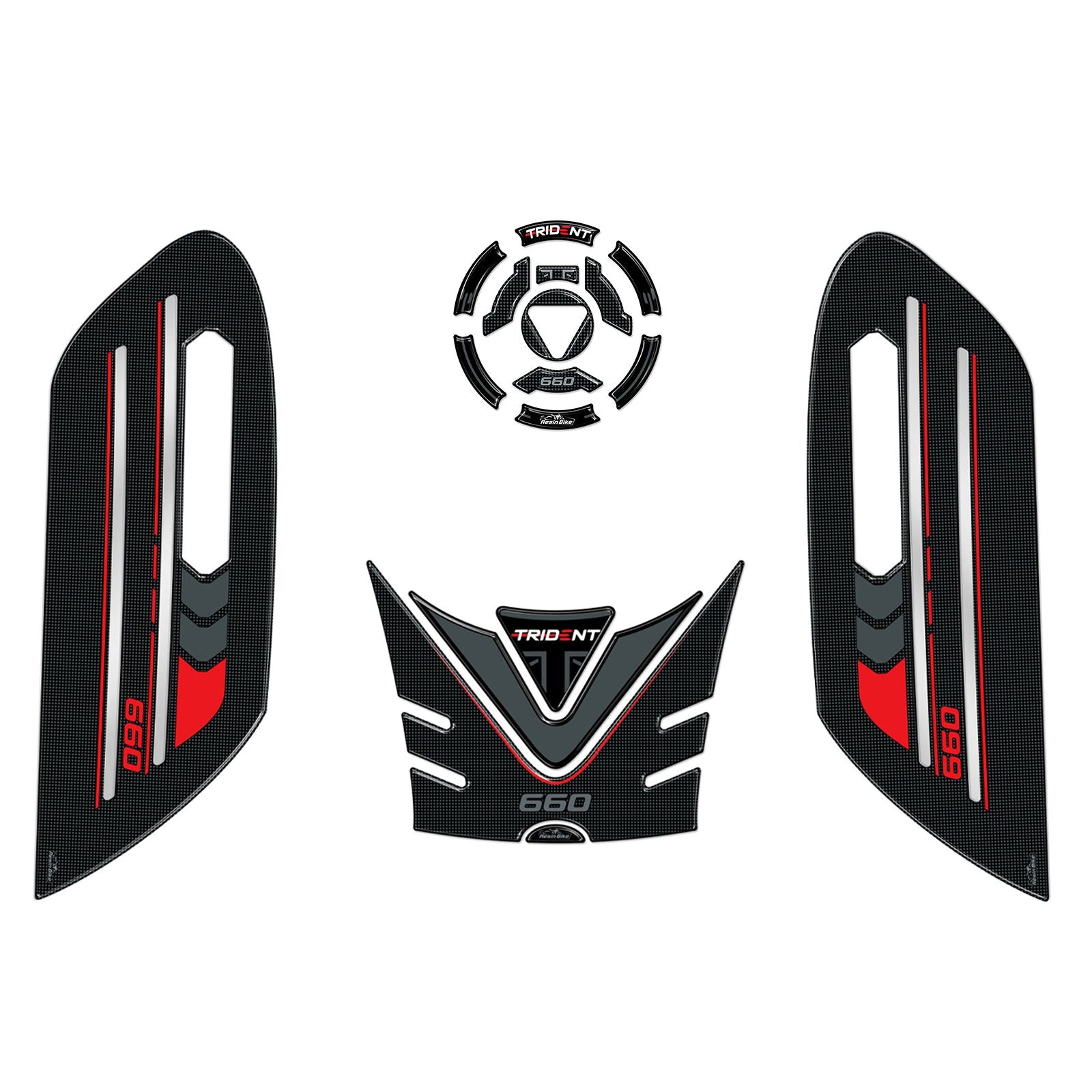Resin Bike 3D Motorcycle Stickers - Basic Kit | Triumph Trident 660 2021>2025 -   Pyramid Motorcycle Accessories