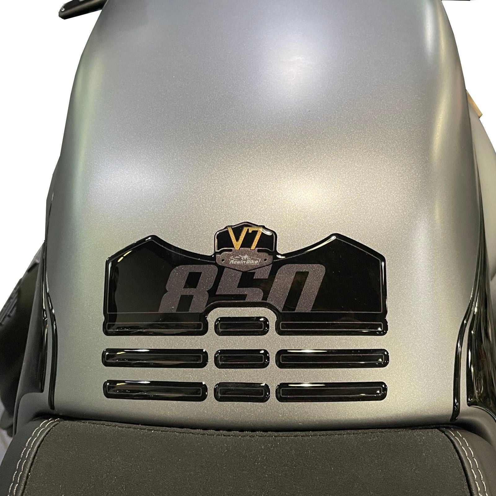 Resin Bike 3D Motorcycle Stickers - Tank Kit | Moto Guzzi V7 2021>Current -   Pyramid Motorcycle Accessories