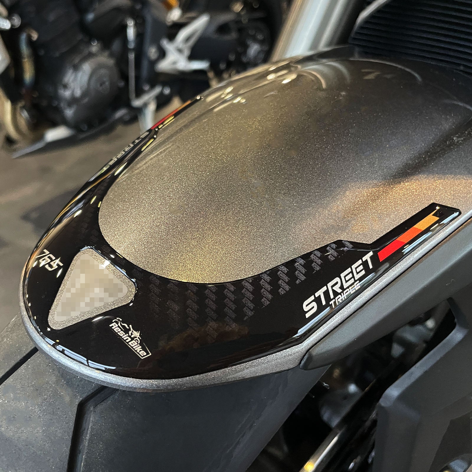 Resin Bike 3D Motorcycle Stickers - Front Fender | Triumph Street Triple 765 RS 2023>2025 -   Pyramid Motorcycle Accessories