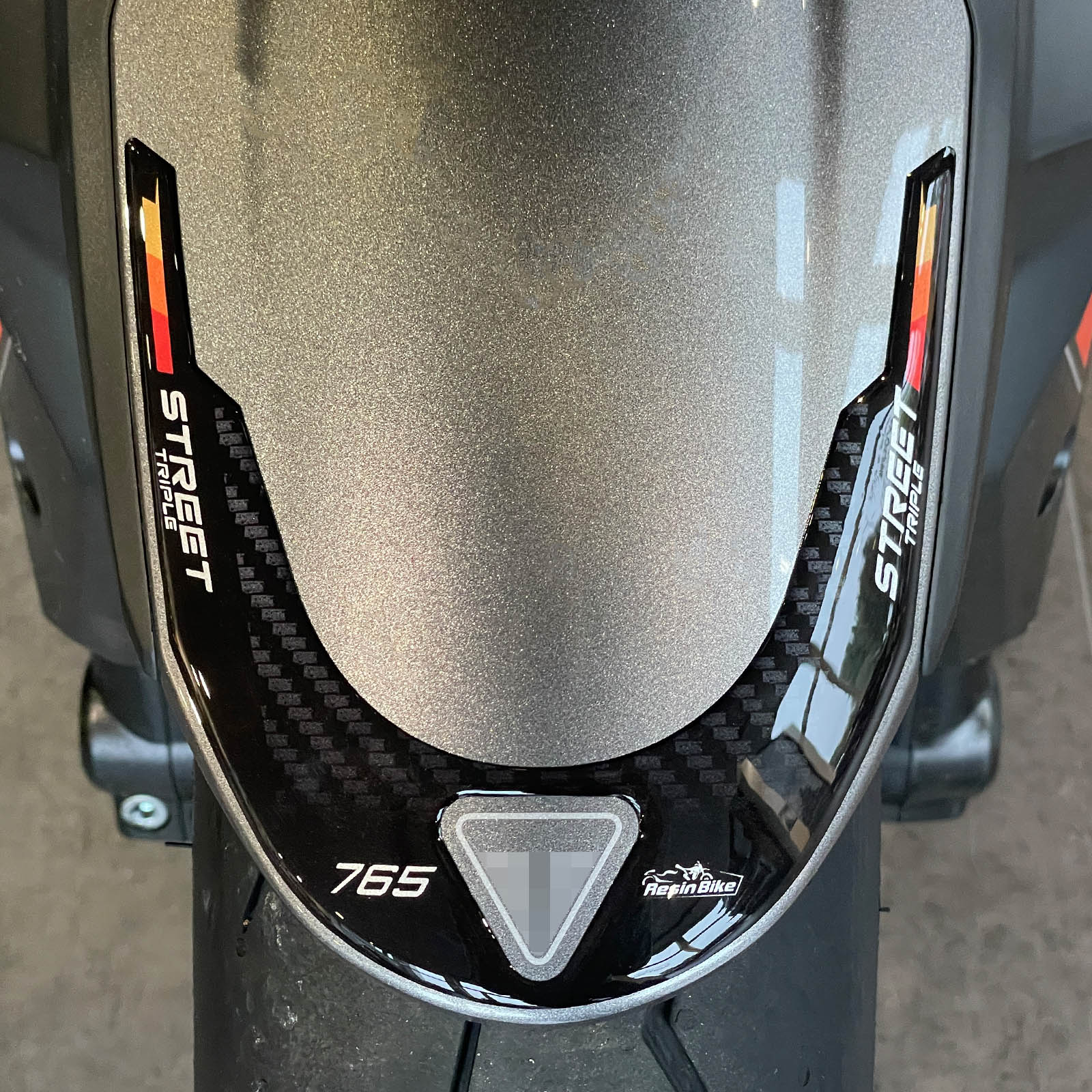 Resin Bike 3D Motorcycle Stickers - Front Fender | Triumph Street Triple 765 RS 2023>2025 -   Pyramid Motorcycle Accessories