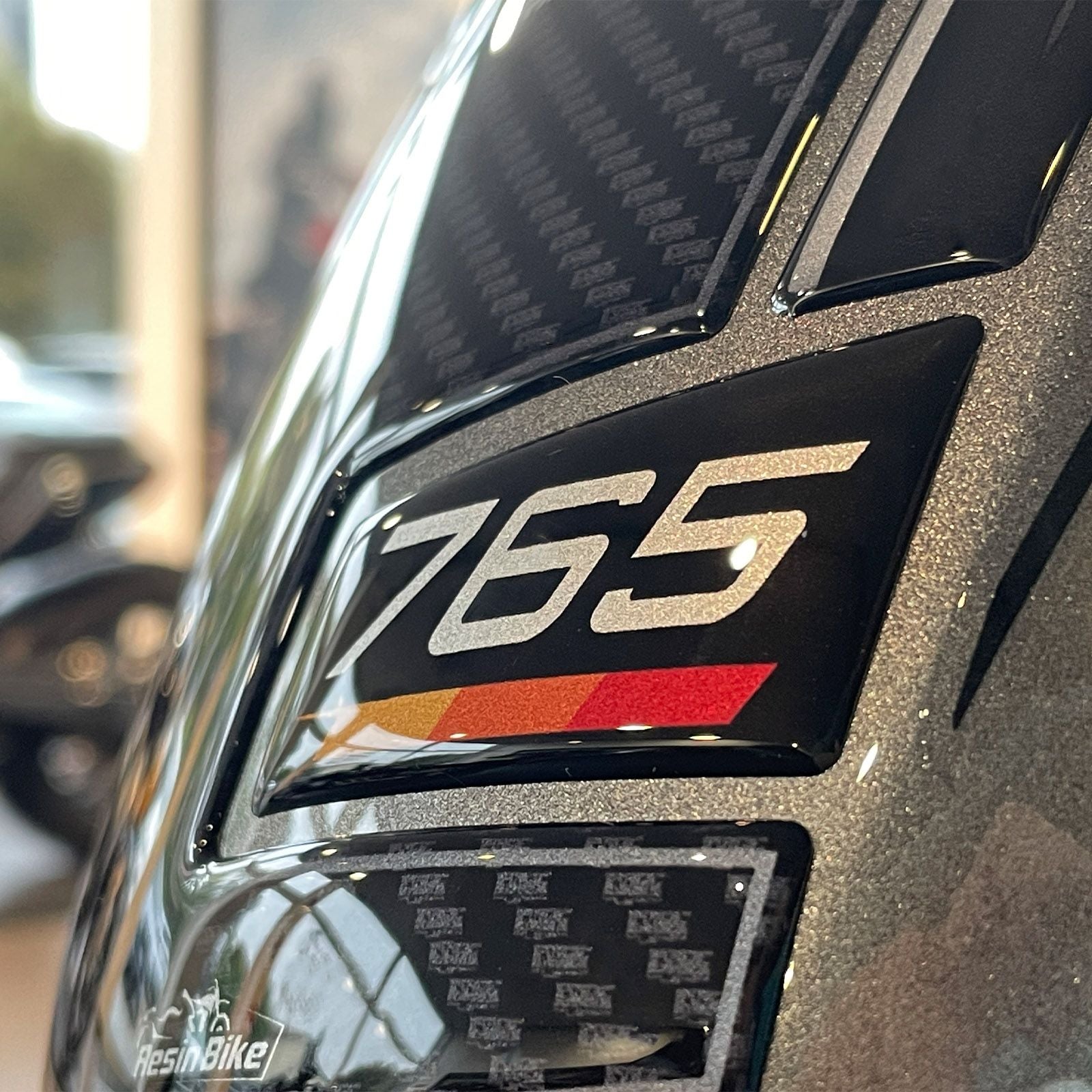 Resin Bike 3D Motorcycle Stickers - Tank Pad | Triumph Street Triple 765 RS 2023>2025 -   Pyramid Motorcycle Accessories