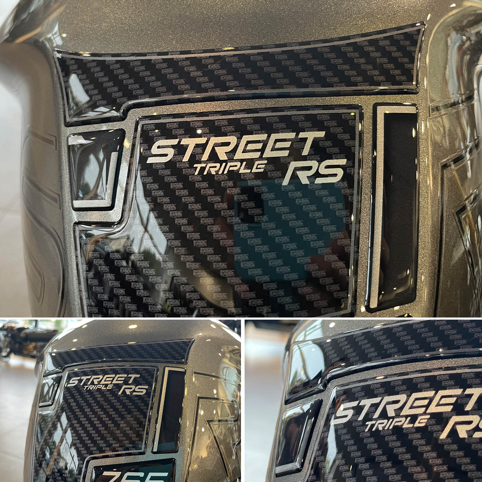 Resin Bike 3D Motorcycle Stickers - Tank Pad | Triumph Street Triple 765 RS 2023>2025 -   Pyramid Motorcycle Accessories