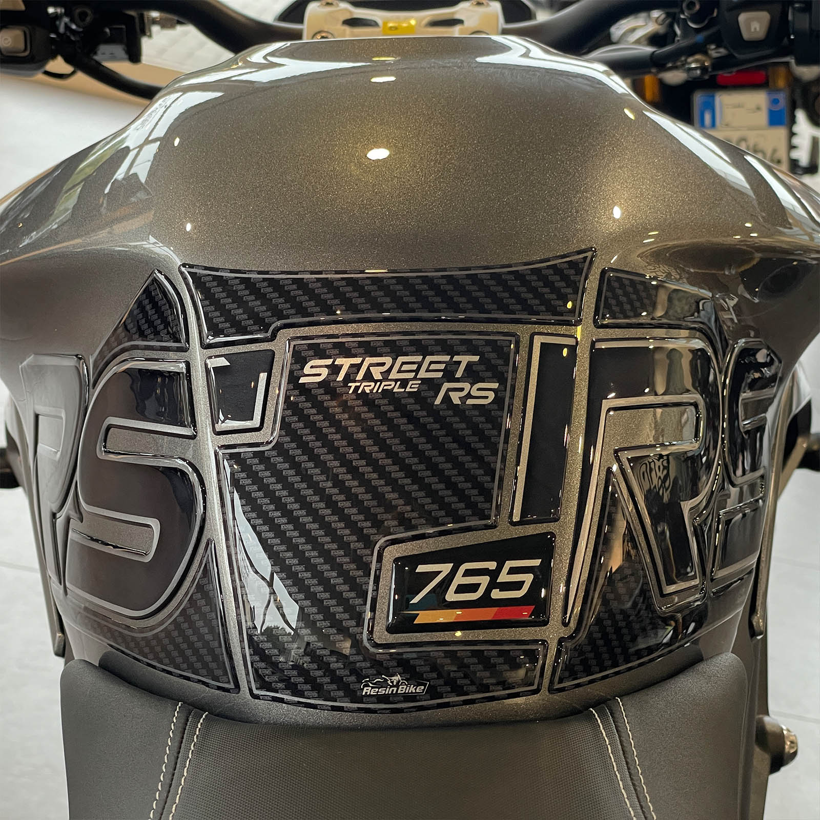 Resin Bike 3D Motorcycle Stickers - Tank Pad | Triumph Street Triple 765 RS 2023>2025 -   Pyramid Motorcycle Accessories