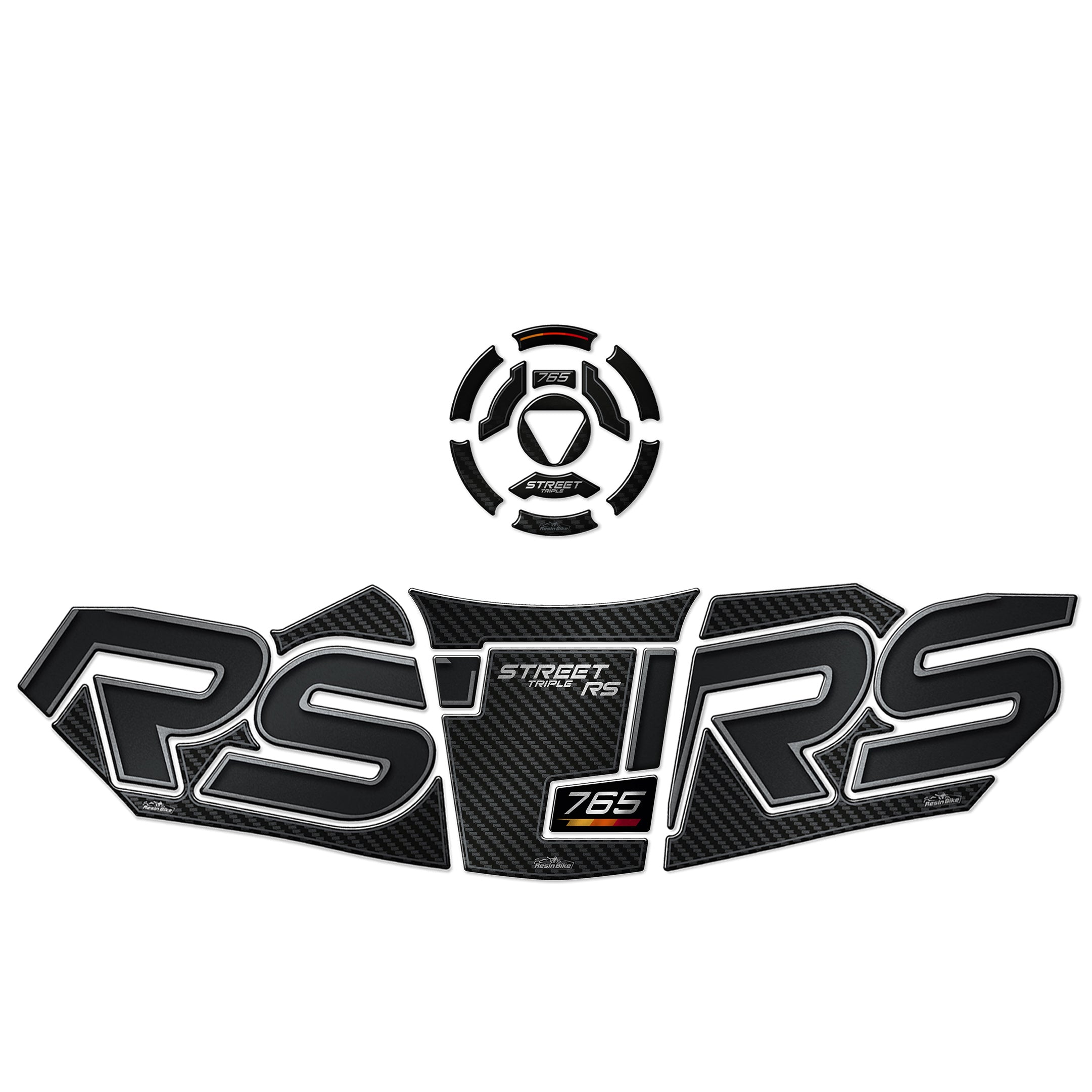 Resin Bike 3D Motorcycle Stickers - Basic Kit | Triumph Street Triple 765 RS 2023>2025 -   Pyramid Motorcycle Accessories
