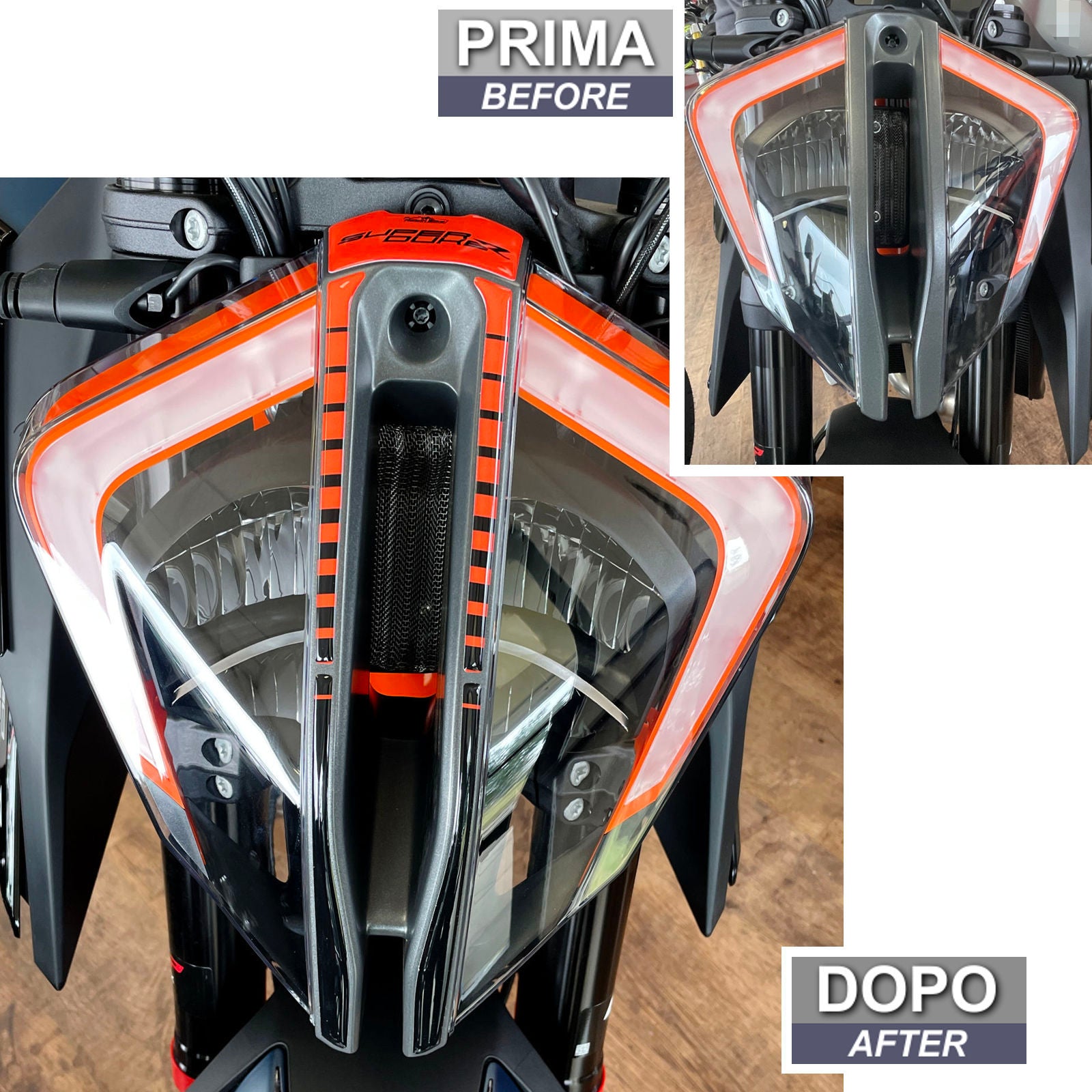 Resin Bike 3D Motorcycle Stickers - Headlight | KTM 1290 Super Duke R 2022>2023 -   Pyramid Motorcycle Accessories
