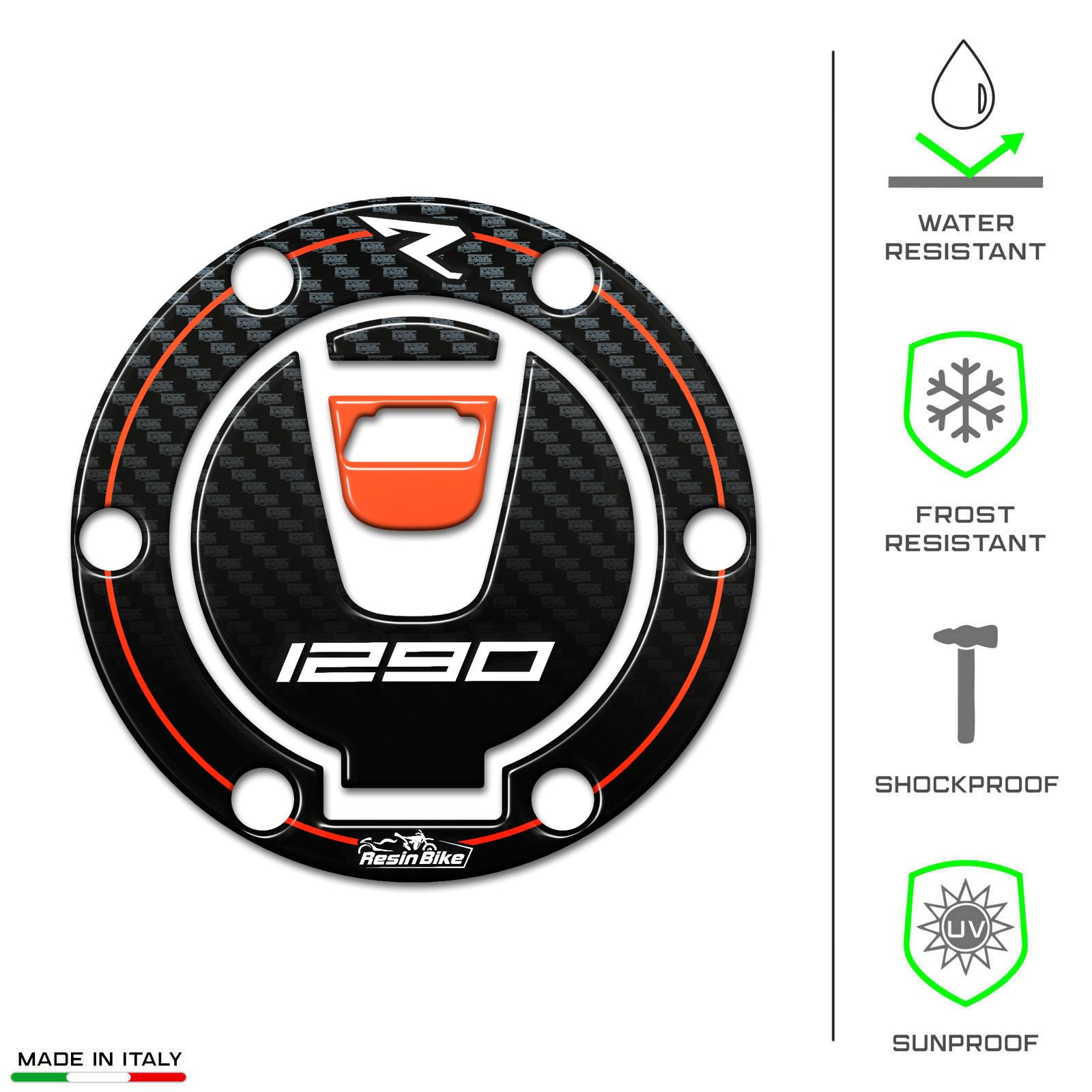 Resin Bike 3D Motorcycle Stickers - Fuel Cap | KTM 1290 Super Duke R 2022>2023 -   Pyramid Motorcycle Accessories