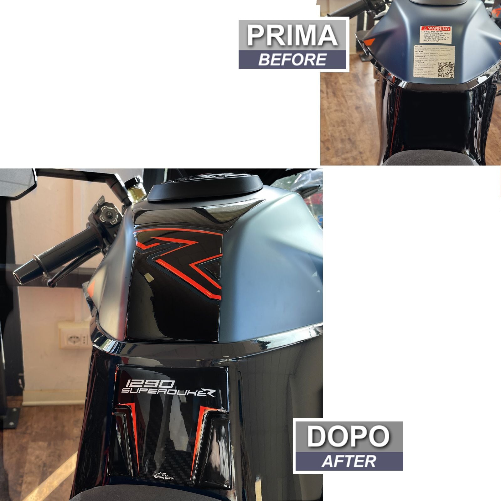 Resin Bike 3D Motorcycle Stickers - Tank Pad | KTM 1290 Super Duke R 2022>2023 -   Pyramid Motorcycle Accessories