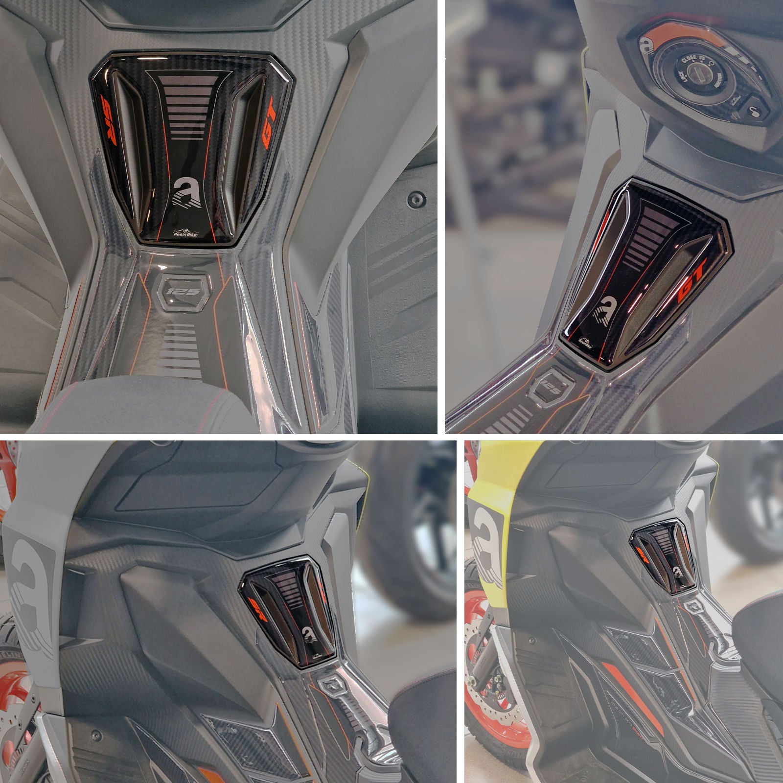 Resin Bike 3D Motorcycle Stickers - Frontal Area | Aprilia SR 125 / SR 200 Factory 2022>2026 -   Pyramid Motorcycle Accessories