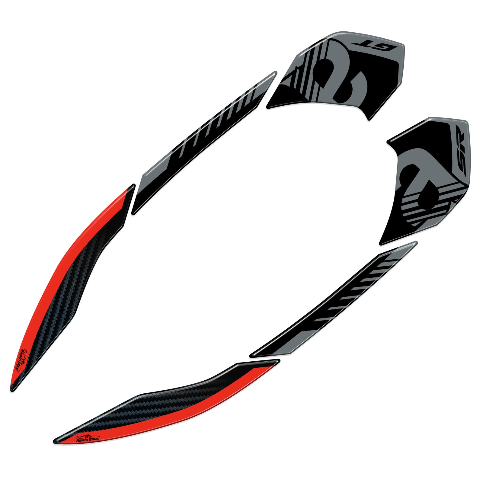 Resin Bike 3D Motorcycle Stickers - Passenger Handles | Aprilia SR 125/200 2022>2025 -   Pyramid Motorcycle Accessories