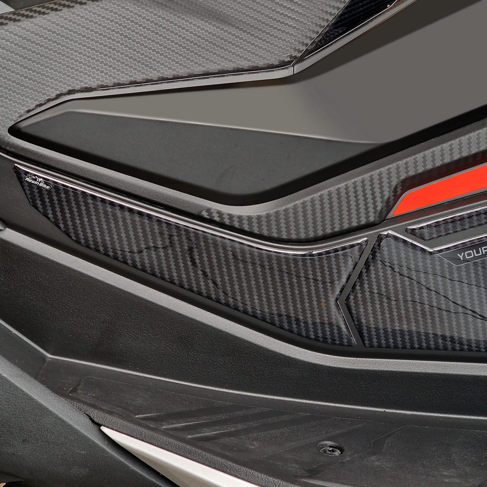 Resin Bike 3D Motorcycle Stickers - Side Footboards | Aprilia SR 125/200 2022>2025 -   Pyramid Motorcycle Accessories