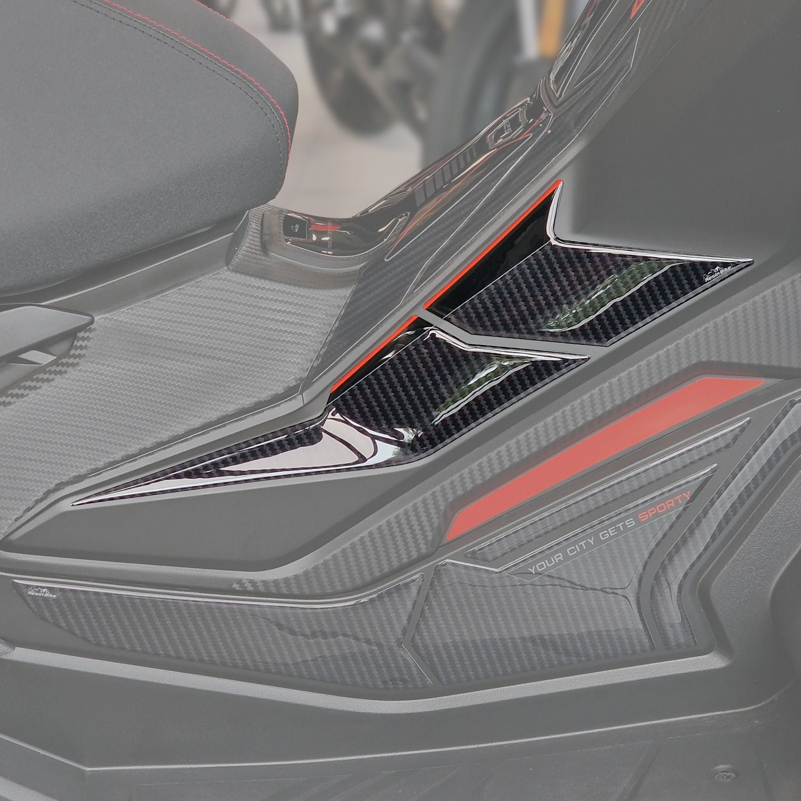 Resin Bike 3D Motorcycle Stickers - Tank Sides | Aprilia SR 125 / SR 200 2022>2026 -   Pyramid Motorcycle Accessories