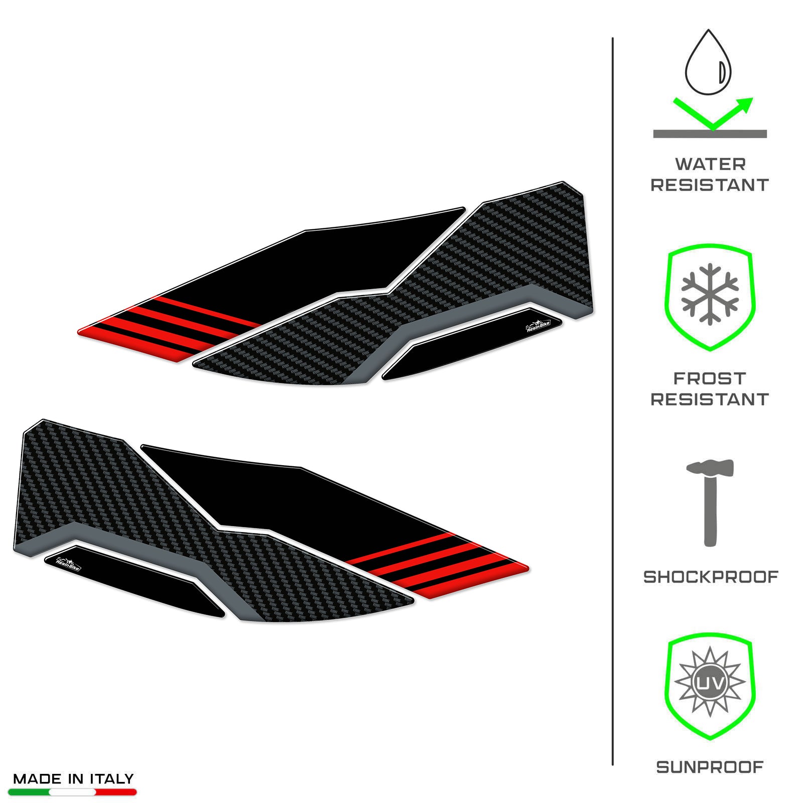 Resin Bike 3D Motorcycle Stickers - Tank Sides | Aprilia RS / Tuono 660 2020>2026 -   Pyramid Motorcycle Accessories