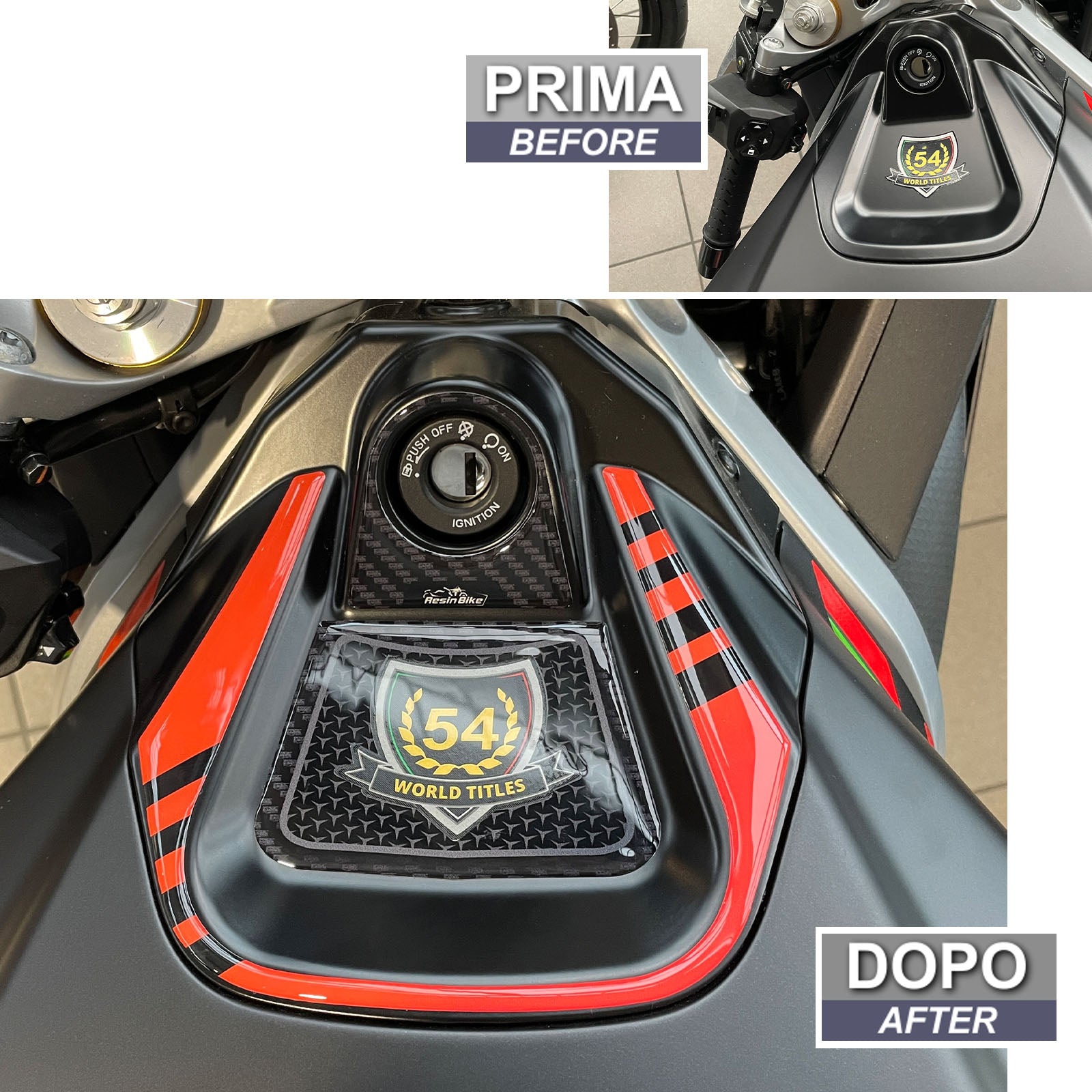 Resin Bike 3D Motorcycle Stickers - Key Area | Aprilia RS/Tuono 660 2020>2026 -   Pyramid Motorcycle Accessories