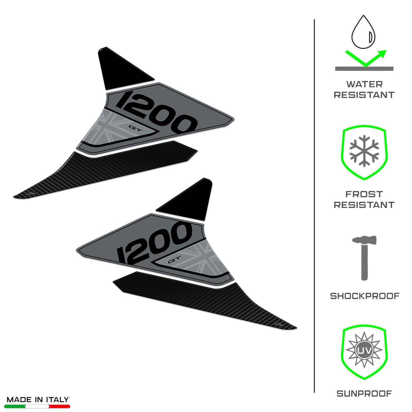 Resin Bike 3D Motorcycle Stickers - Tank Sides | Triumph Tiger 1200 GT Pro 2022>2025 -   Pyramid Motorcycle Accessories