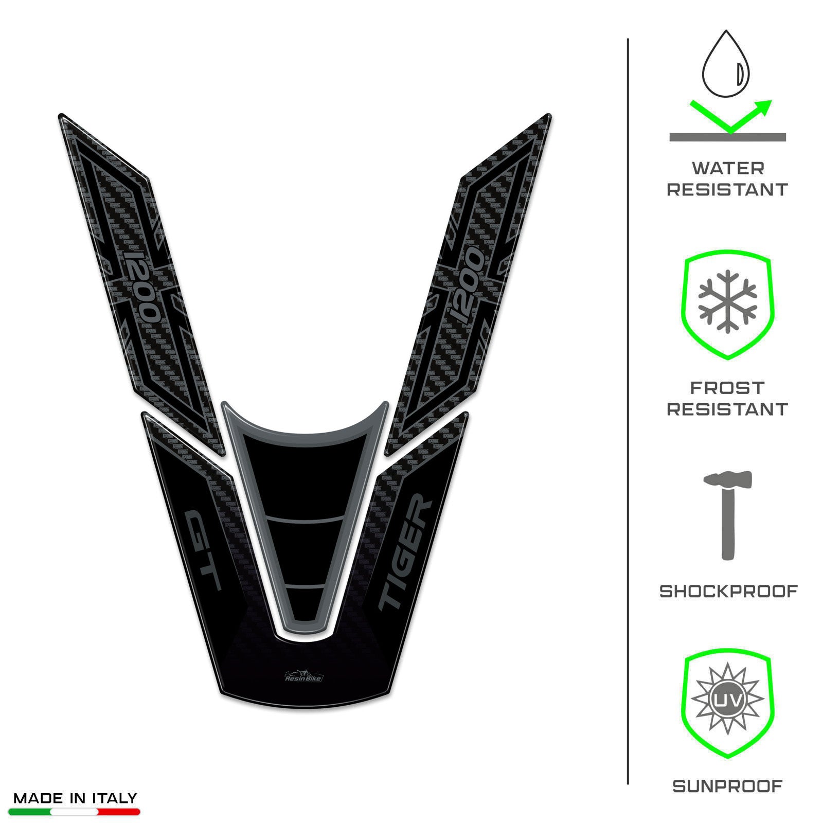 labelbike - 3D Gel Hars Sticker Tankbescherming Compatibel met Triumph Tiger 1200 Rally Pro