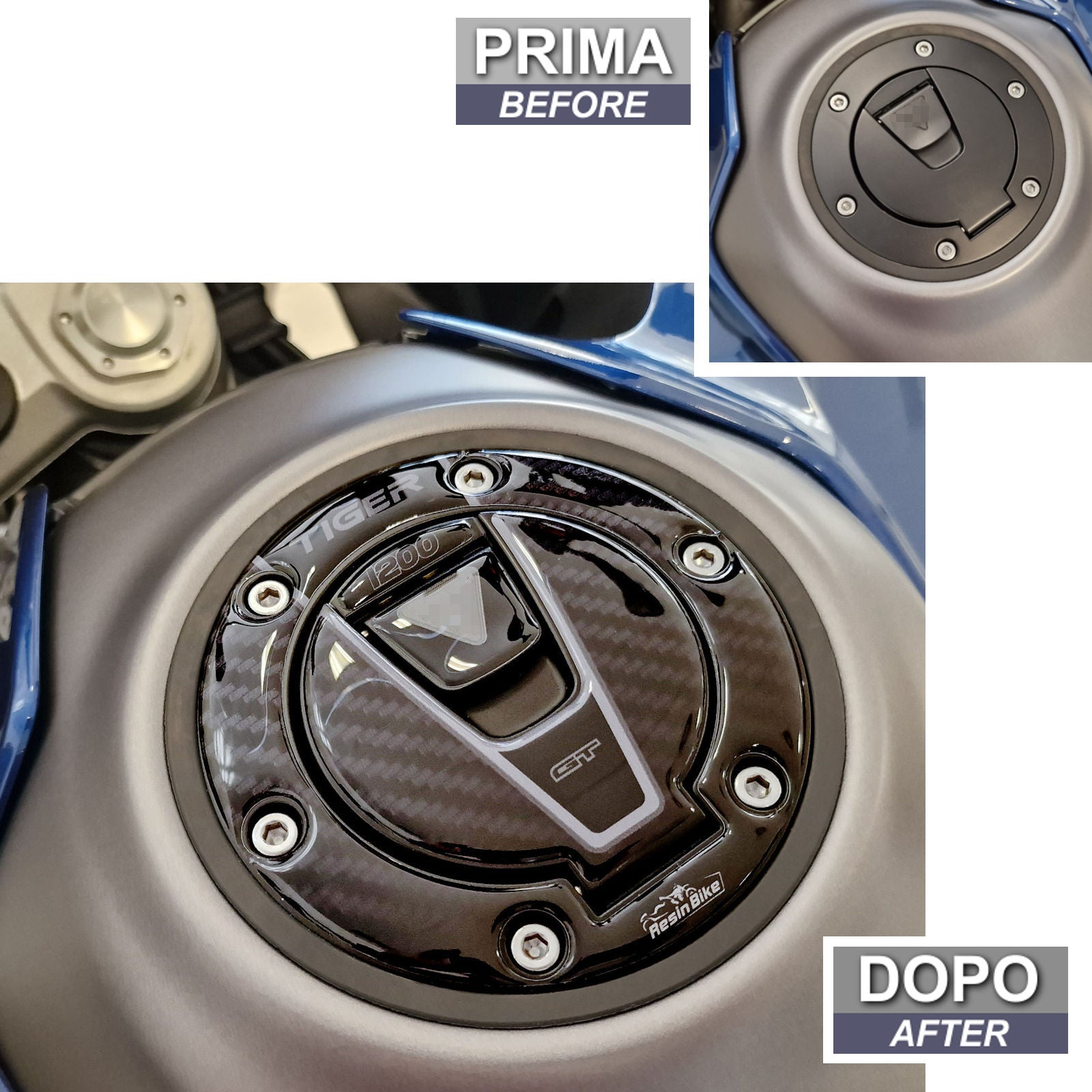 Resin Bike 3D Motorcycle Stickers - Fuel Cap | Triumph Tiger 1200 GT Pro 2022>2025 -   Pyramid Motorcycle Accessories