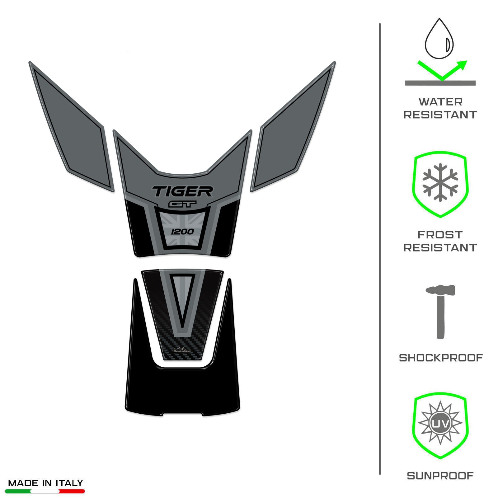 Resin Bike 3D Motorcycle Stickers - Tank Pad | Triumph Tiger 1200 GT Pro 2022>2025 -   Pyramid Motorcycle Accessories