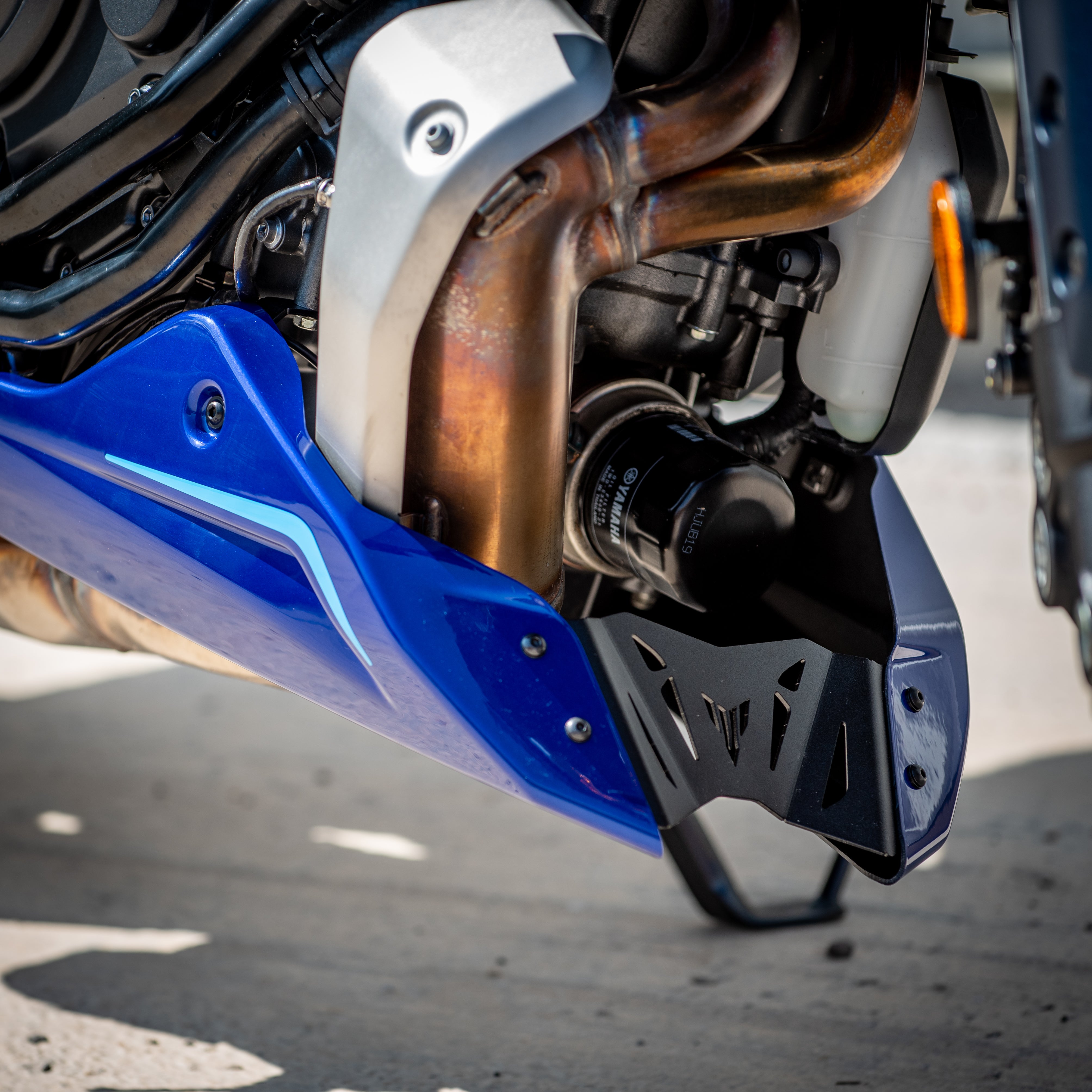 Pyramid Belly Pan | Yamaha Blue | Yamaha MT-07 2021>Current -   Pyramid Motorcycle Accessories