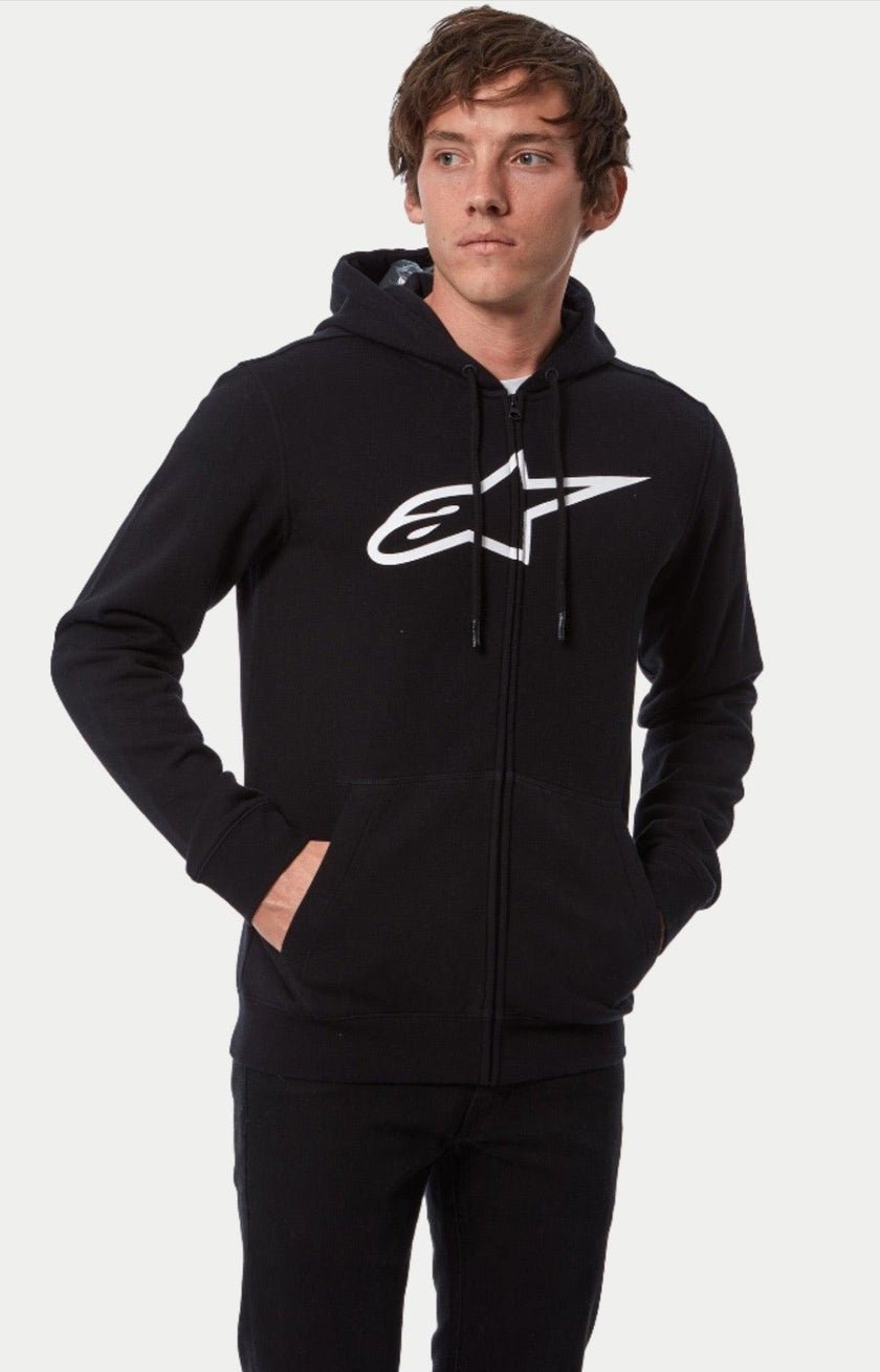 Alpinestars Ageless Zip Hoodie V3 | Black/White-Clothing-Pyramid Motorcycle Accessories