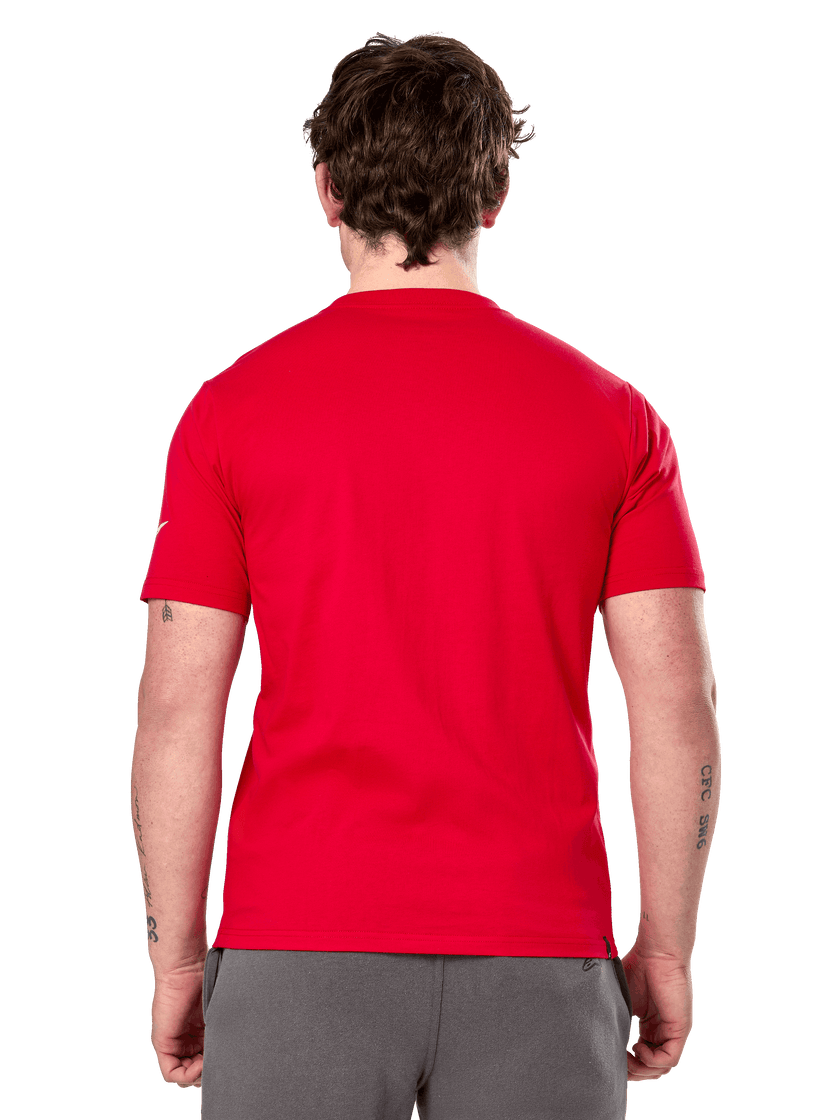 Alpinestars Linear Wordmark 2.0 CSF T-Shirt | Red/White-Clothing-Pyramid Motorcycle Accessories