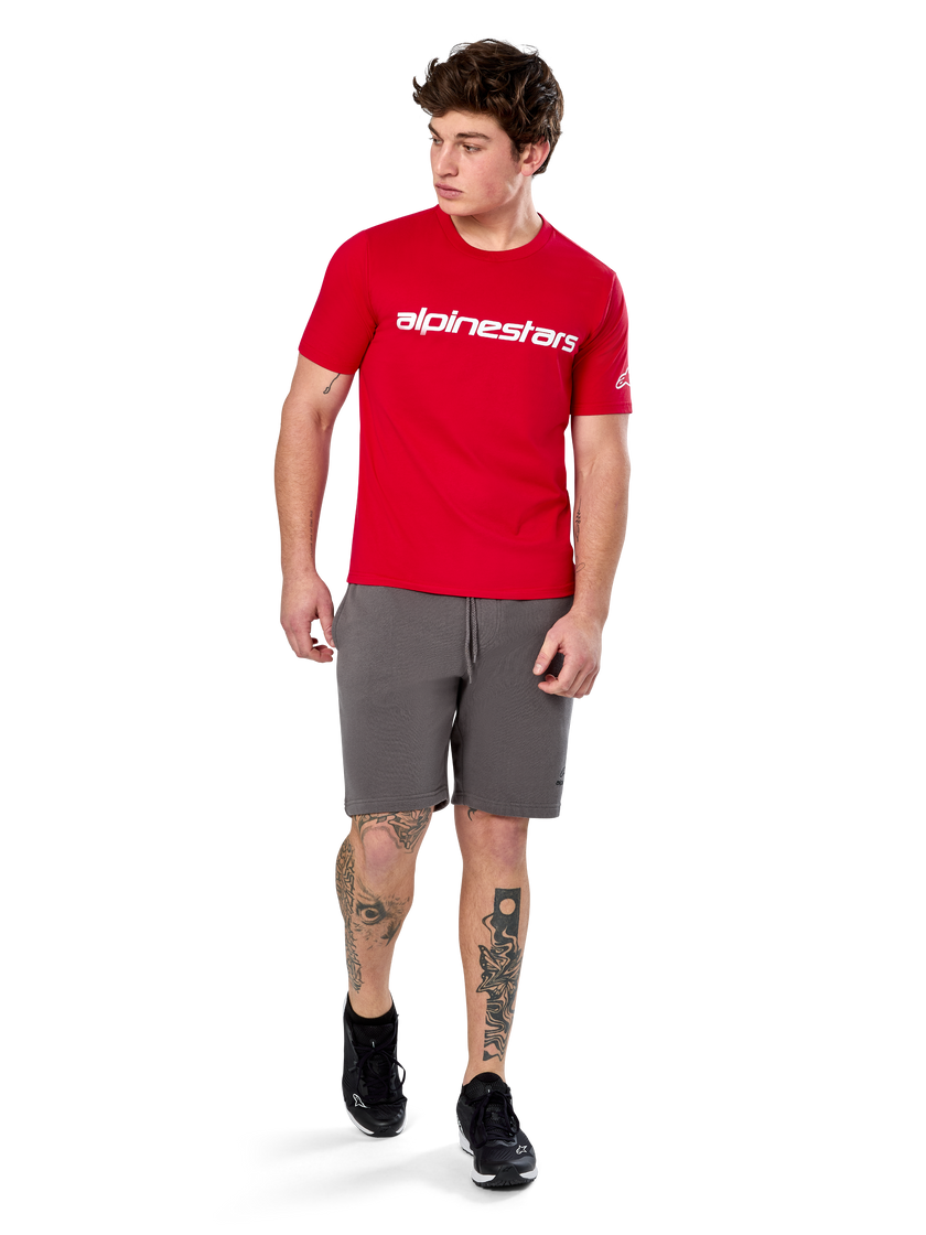 Alpinestars Linear Wordmark 2.0 CSF T-Shirt | Red/White-Clothing-Pyramid Motorcycle Accessories