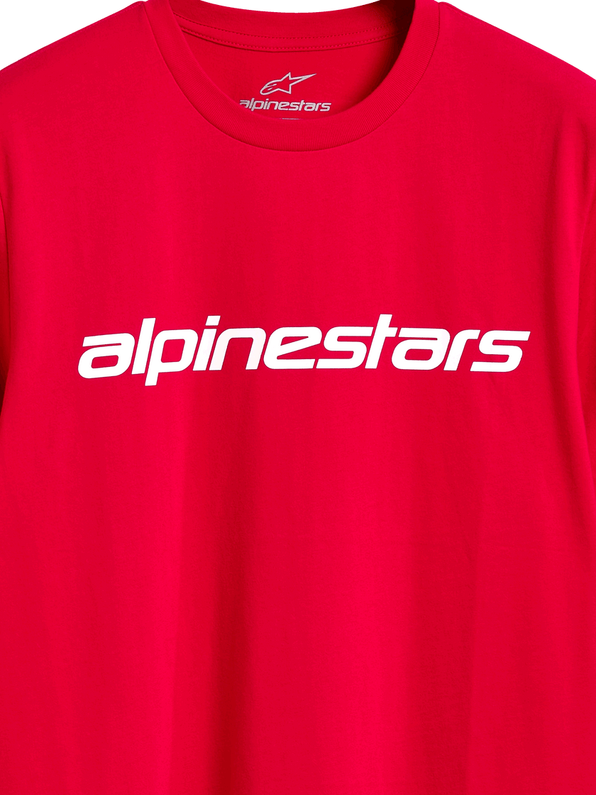 Alpinestars Linear Wordmark 2.0 CSF T-Shirt | Red/White-Clothing-Pyramid Motorcycle Accessories