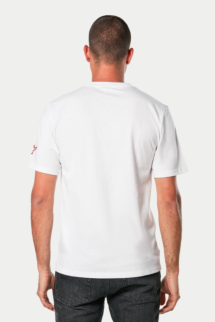 Alpinestars Linear Wordmark 2.0 CSF T-Shirt | White/Red/Black-Clothing-Pyramid Motorcycle Accessories