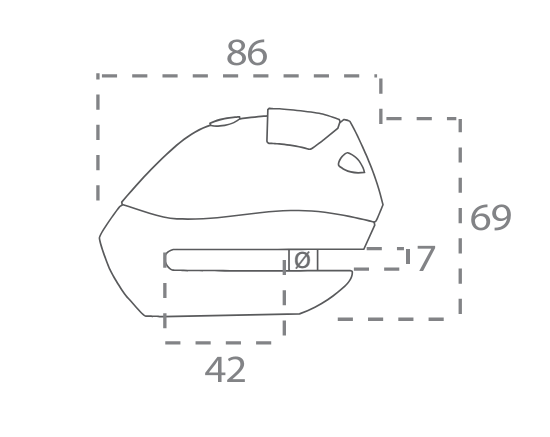 Artago 24S Disc Lock with Alarm - 6mm Pin -  Shop name