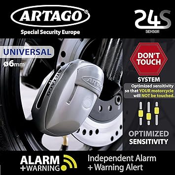 Artago 24S Disc Lock with Alarm - 6mm Pin -  Shop name